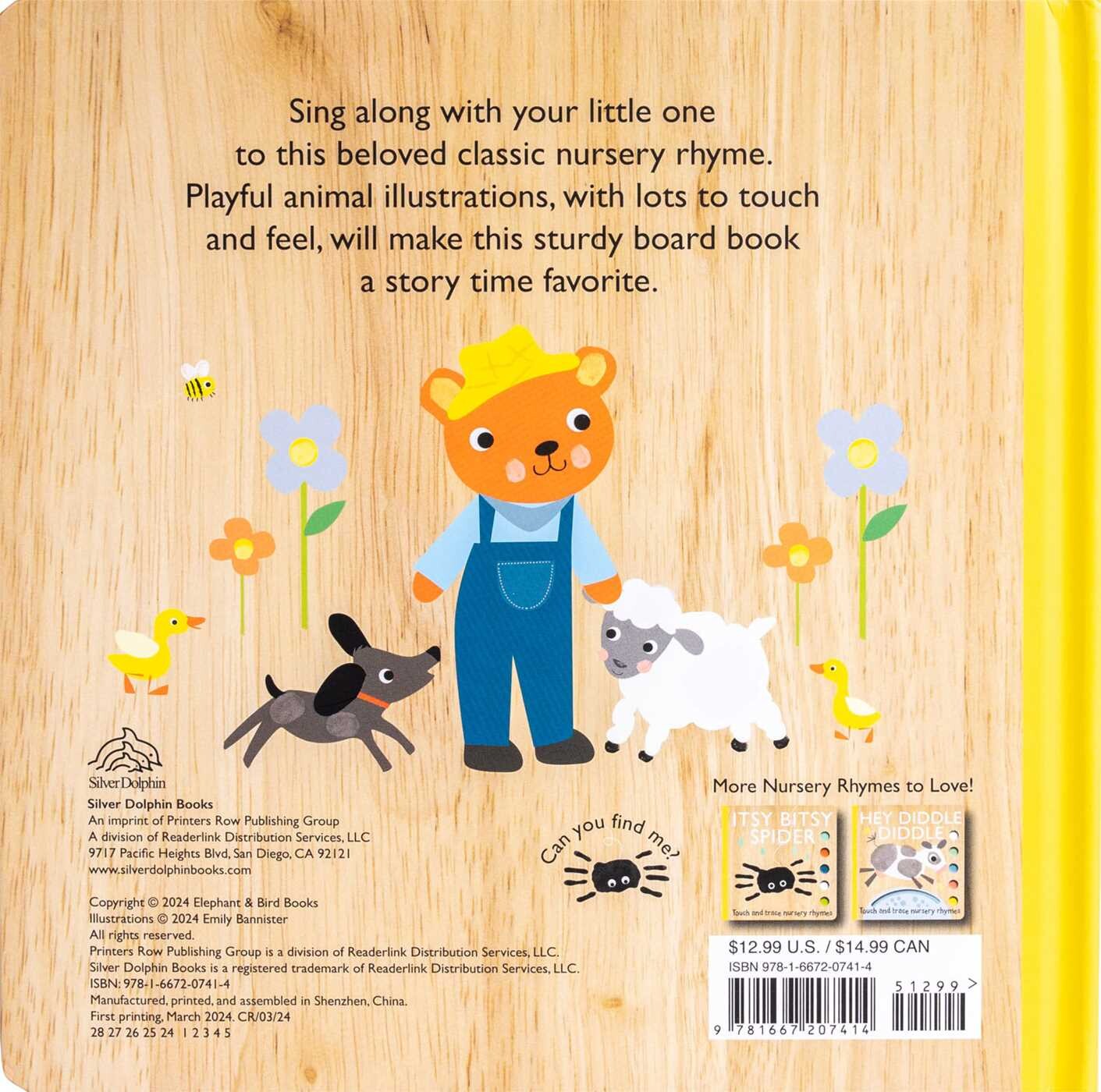 Old MacDonald Had a Farm: A Touch and Feel Nursery Rhyme (Board Book for Babies and Toddlers 0-2 years old)