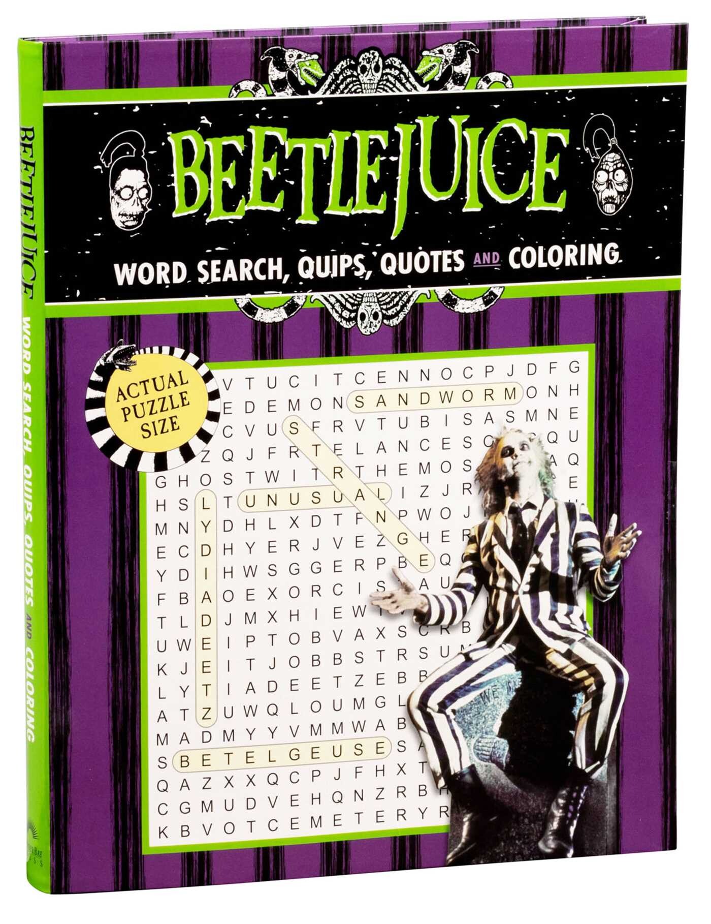 Beetlejuice Word Search, Quips, Quotes, and Coloring