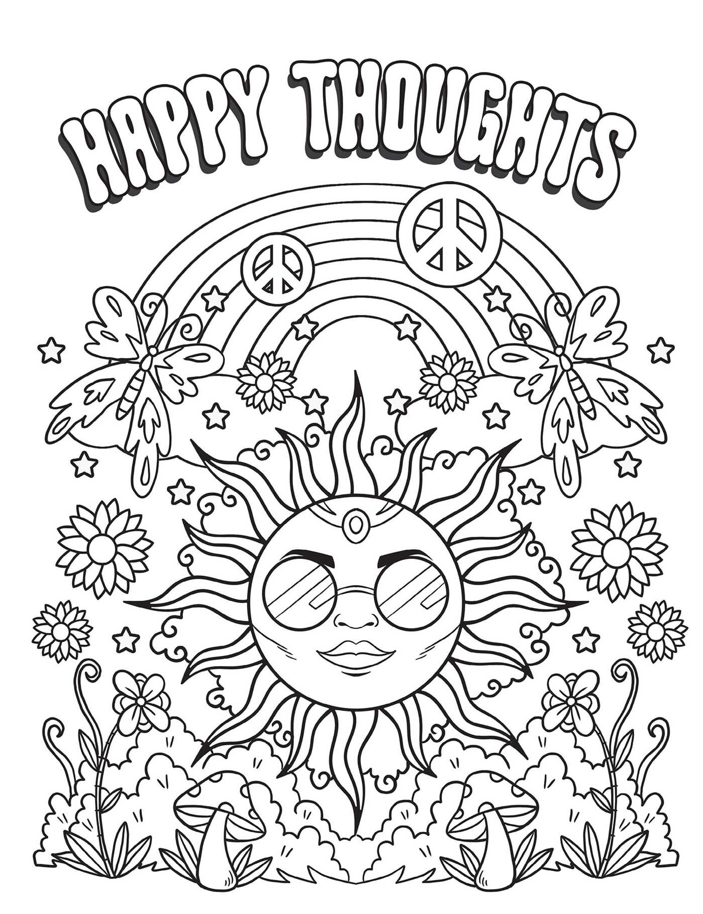 Peace, Love, and Coloring Book for Adults and Teens (Over 35 Pages to Color)