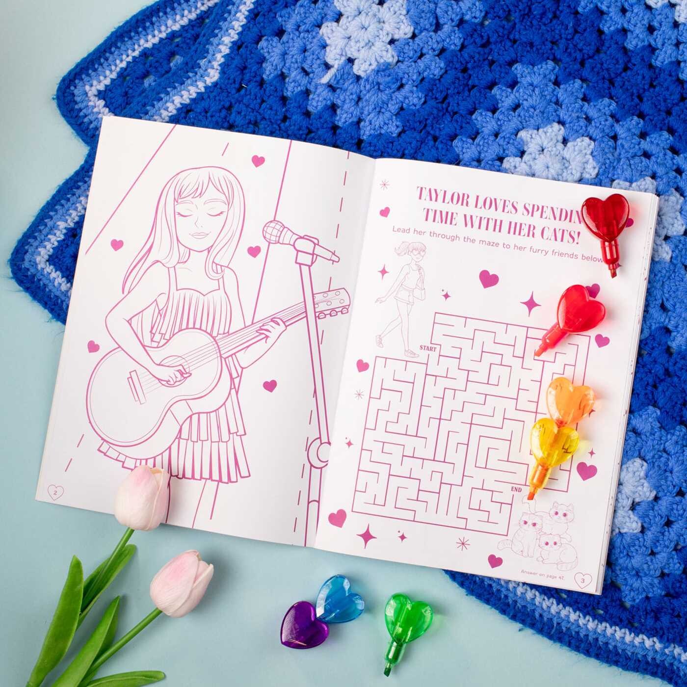 Taylor's World! Coloring and Activity Book with 50+ Stickers & Stackable Markers!