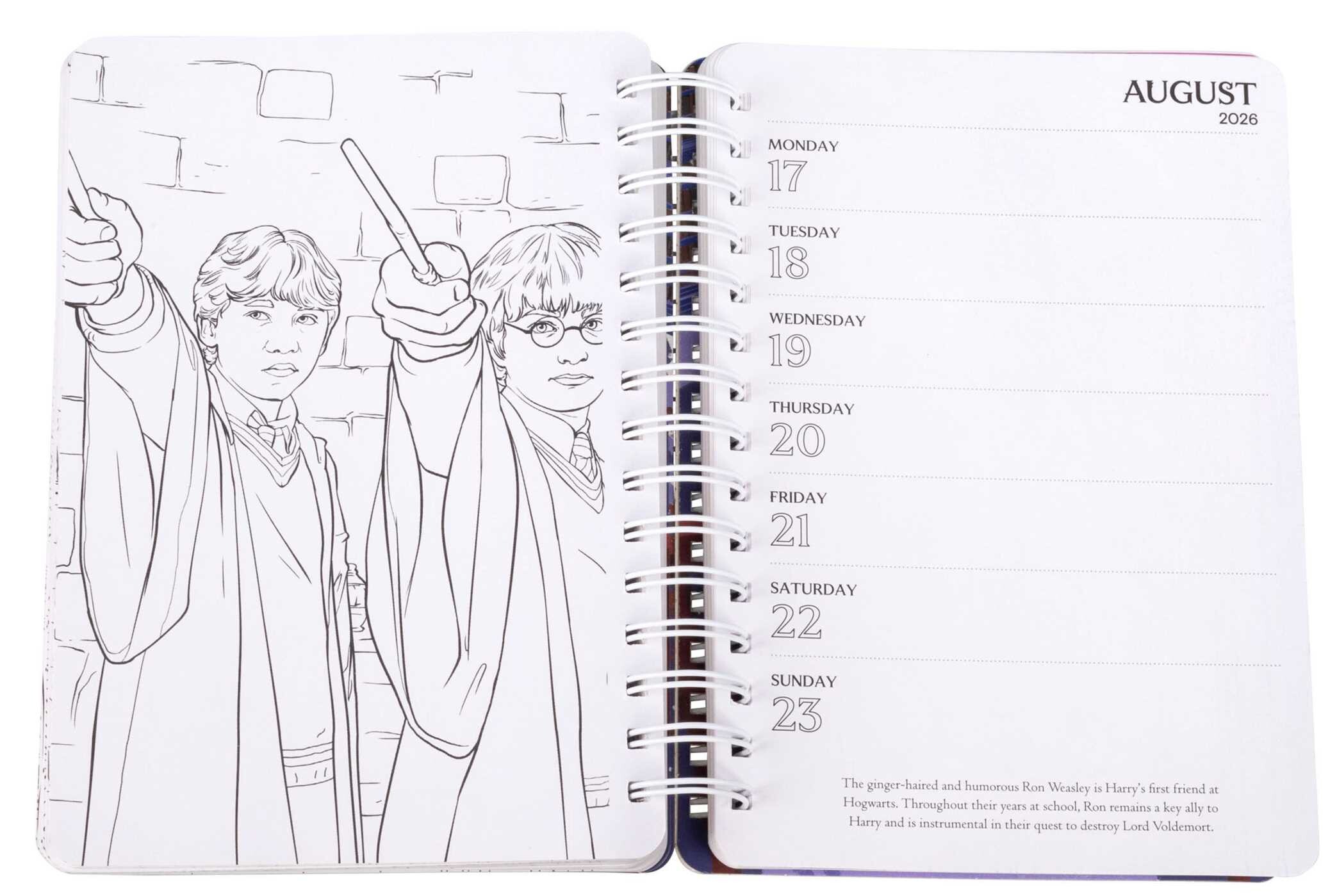 2026 Harry Potter Magical Moments 18-Month Coloring Planner