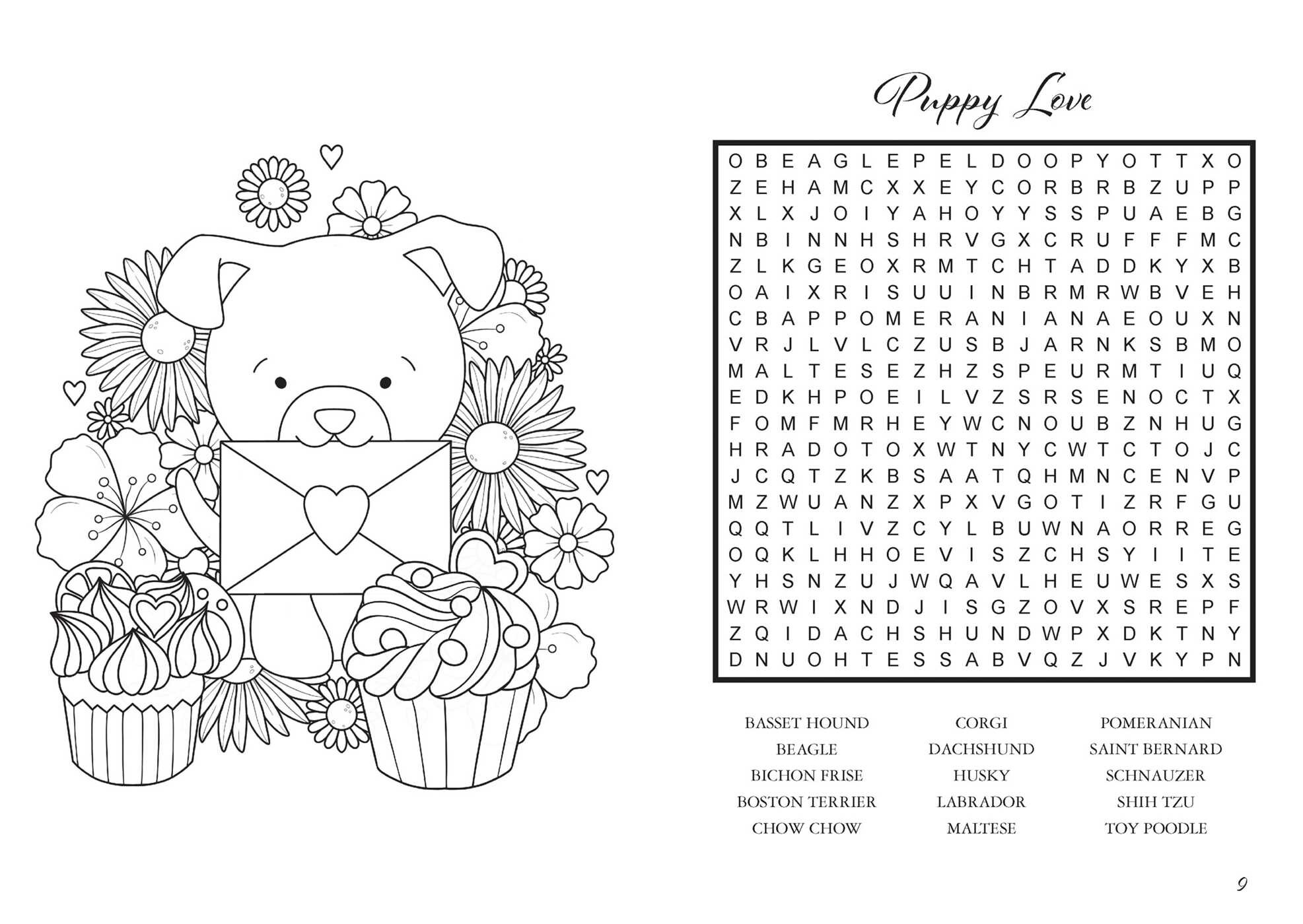 Feel the Love Word Search and Coloring