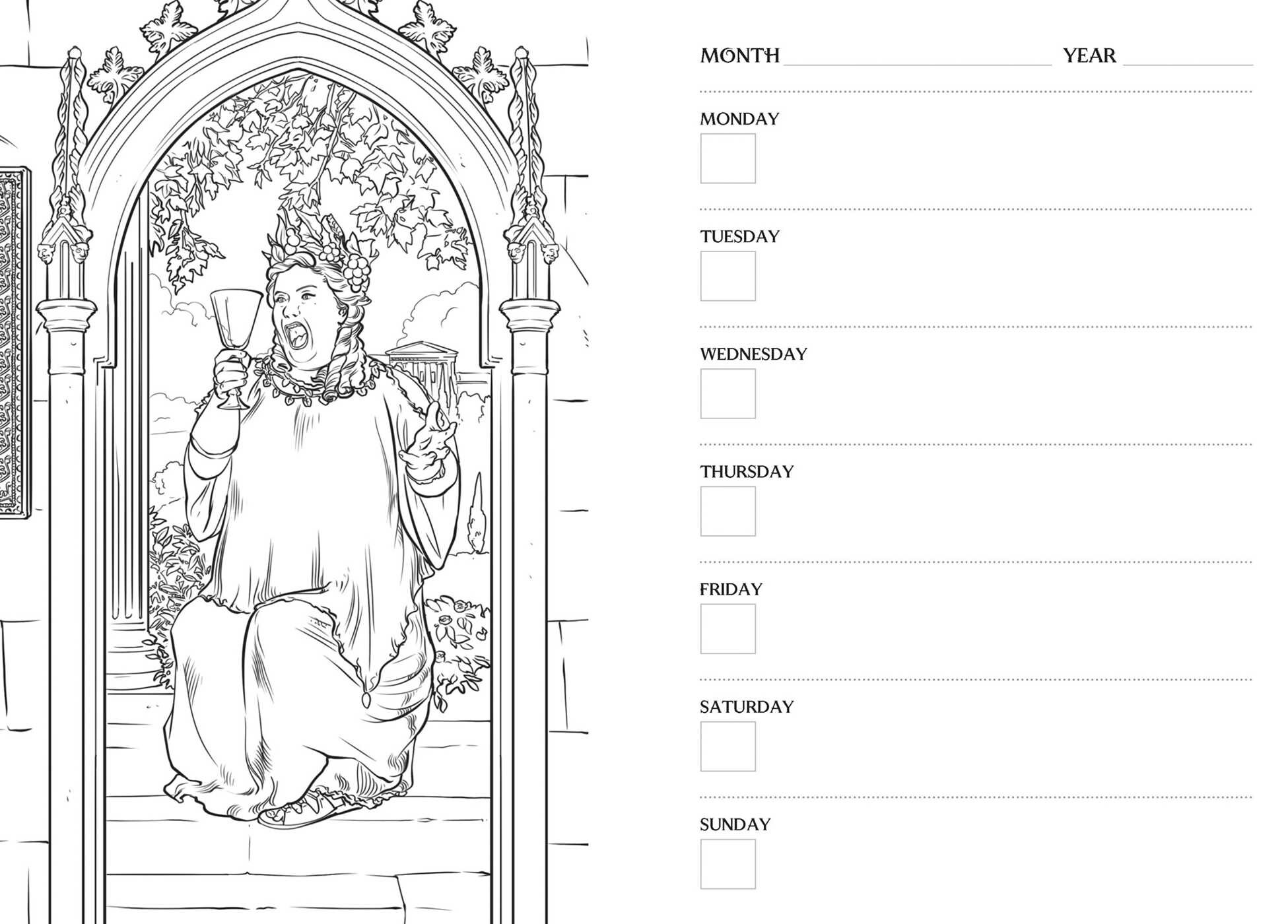 Harry Potter 12-Month Undated Coloring Planner
