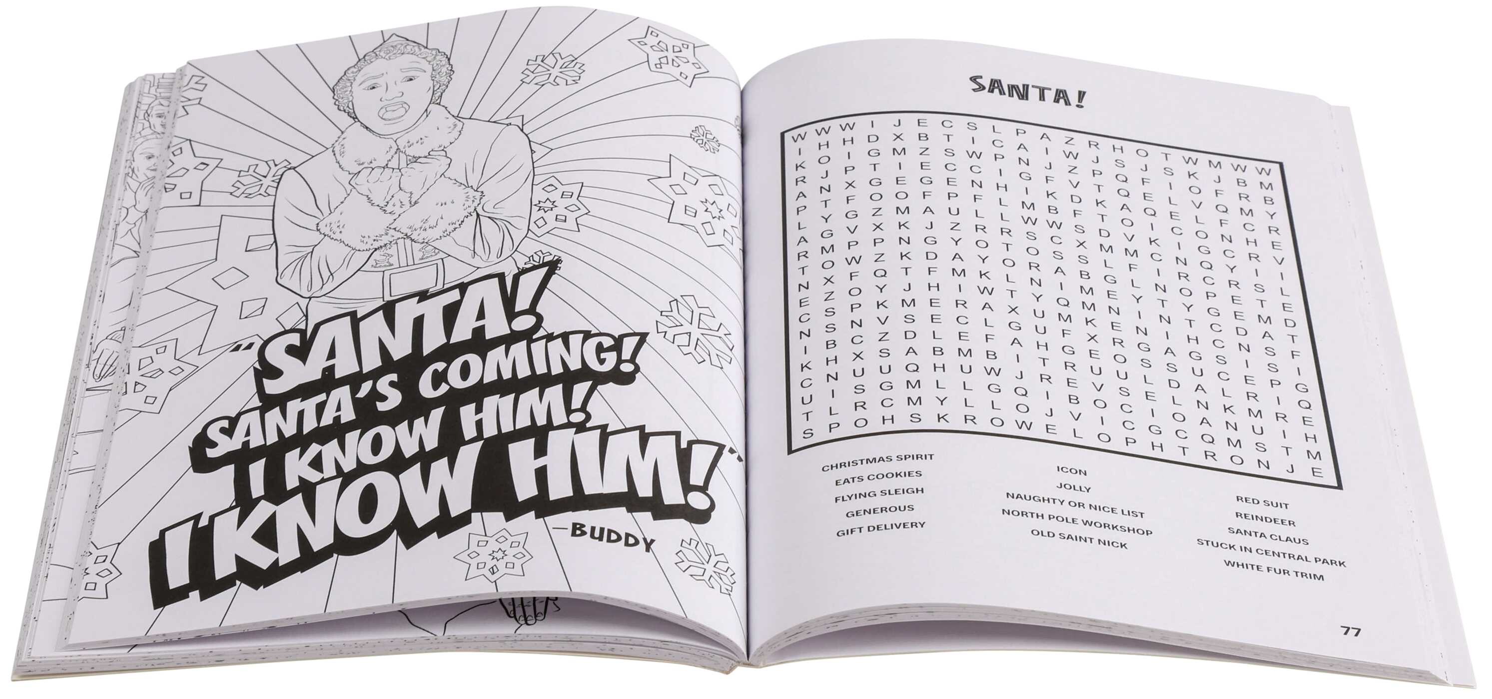 Elf Word Search and Coloring Book