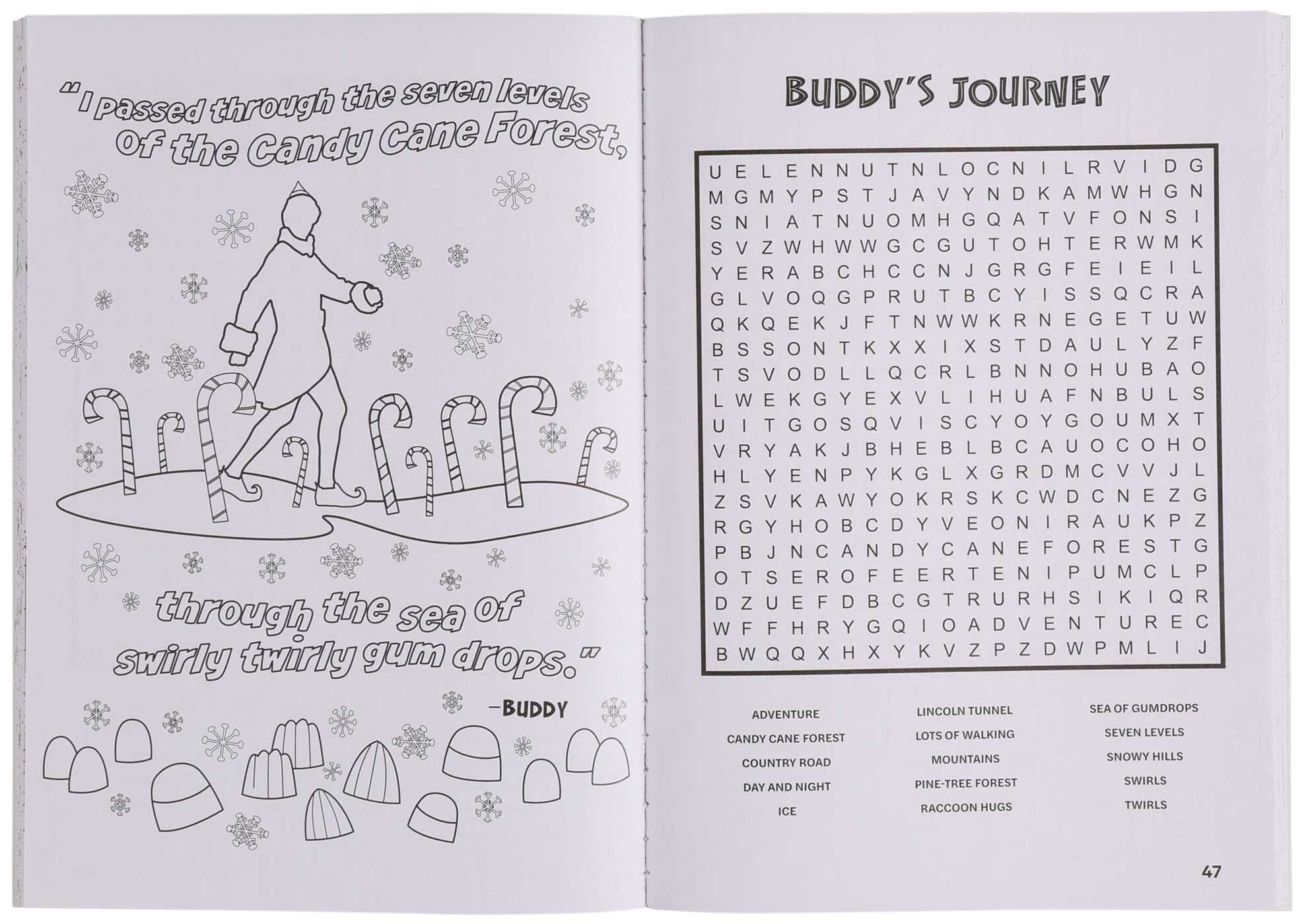 Elf Word Search and Coloring Book
