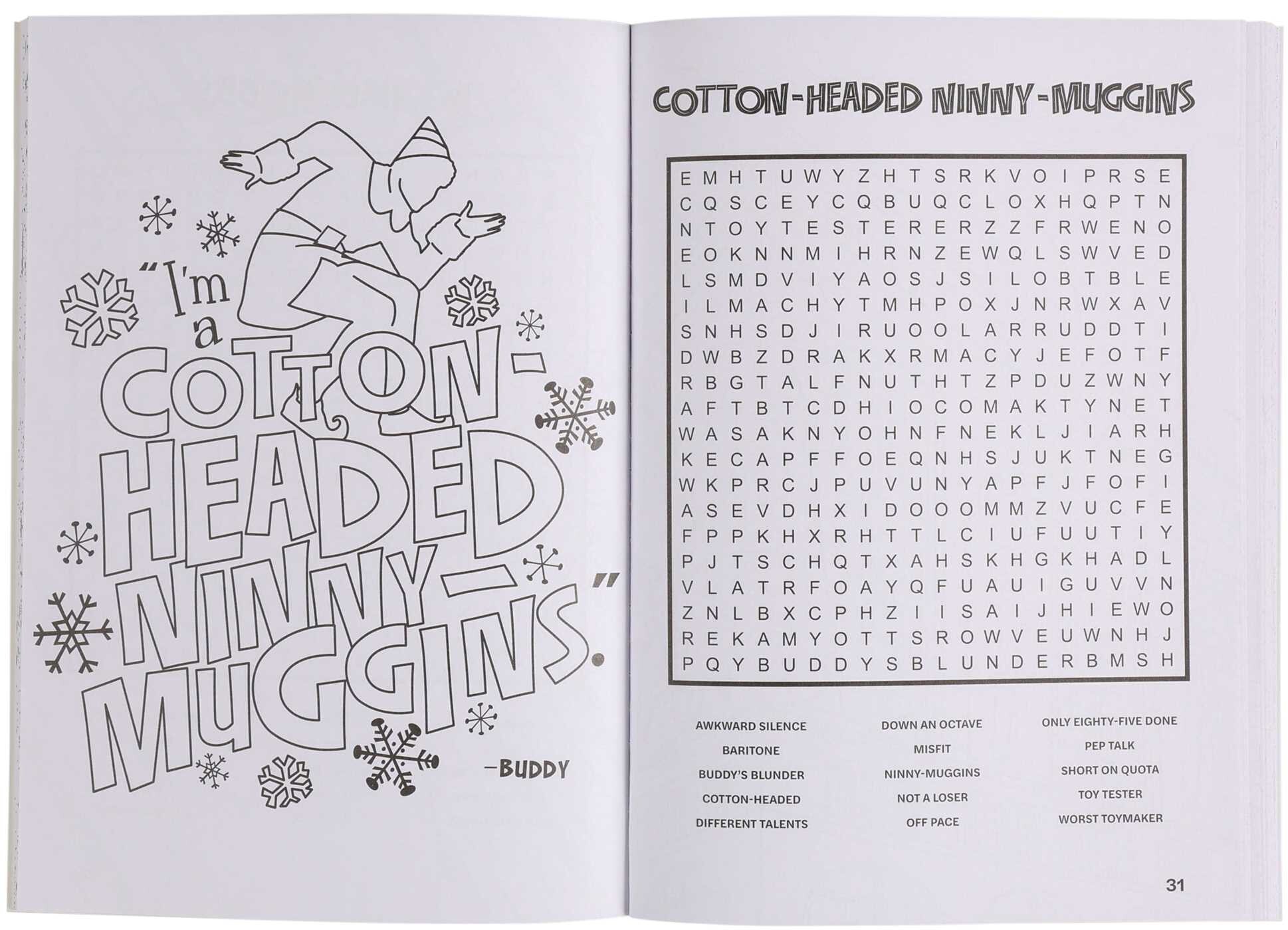 Elf Word Search and Coloring Book