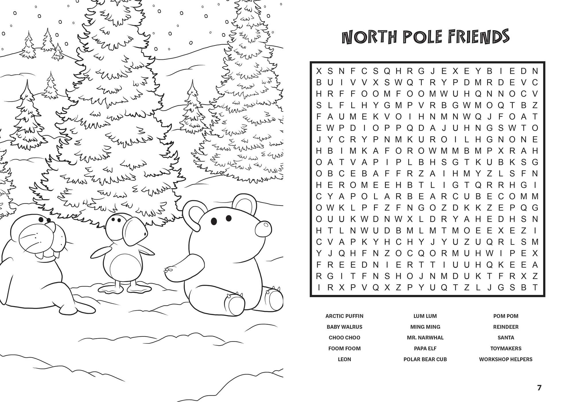 Elf Word Search and Coloring Book