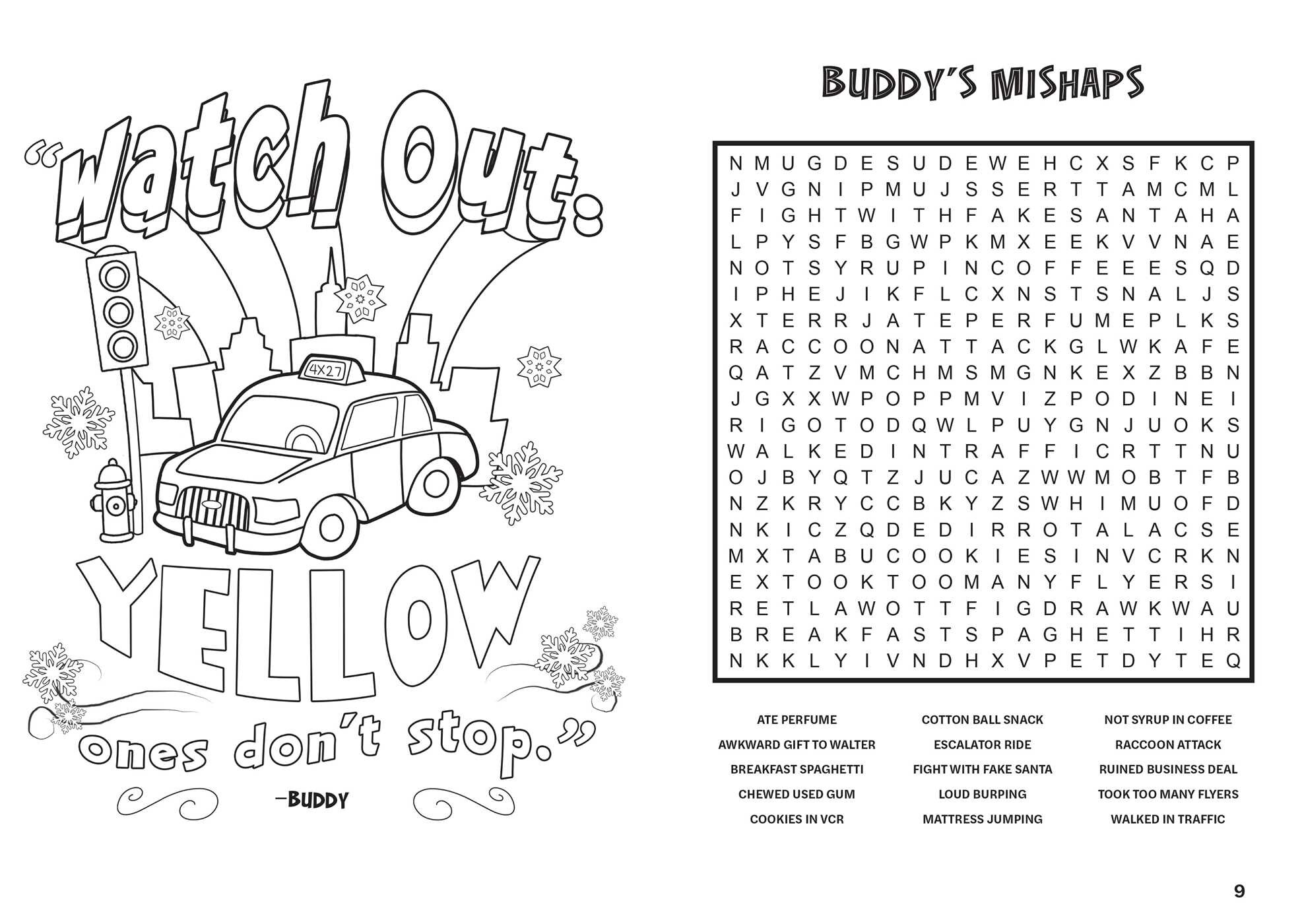 Elf Word Search and Coloring Book