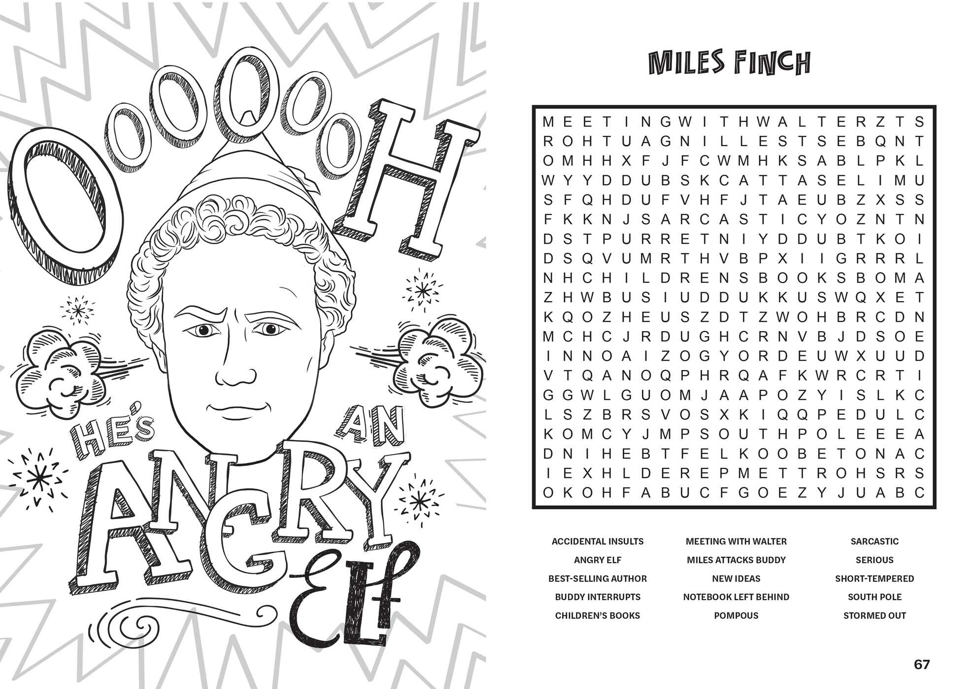 Elf Word Search and Coloring Book