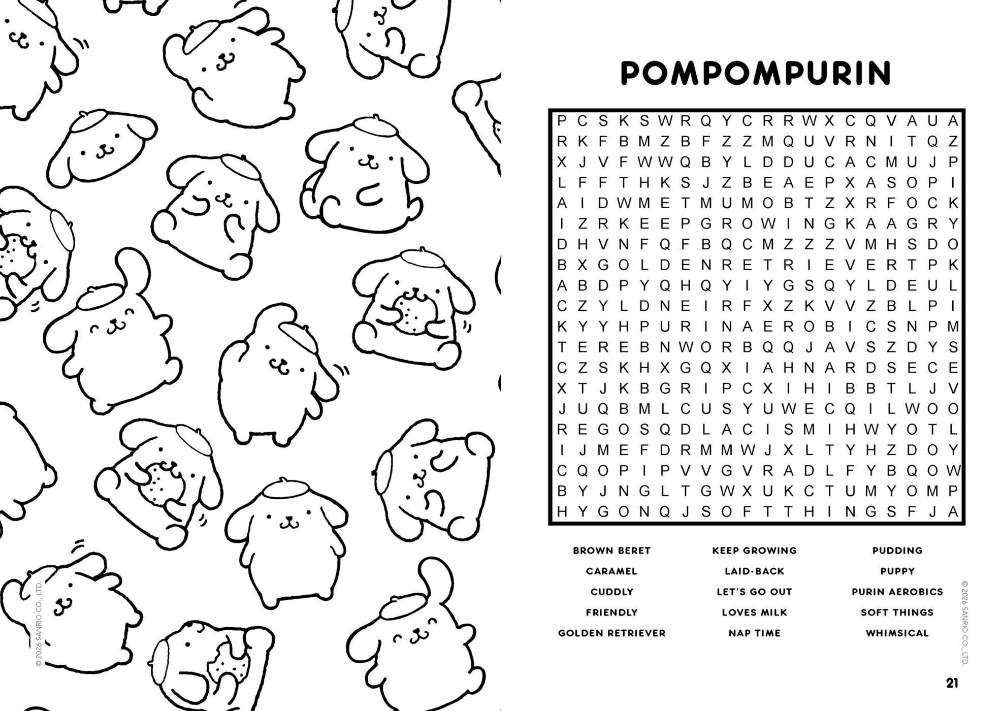 Hello Kitty and Friends Word Search and Coloring Book