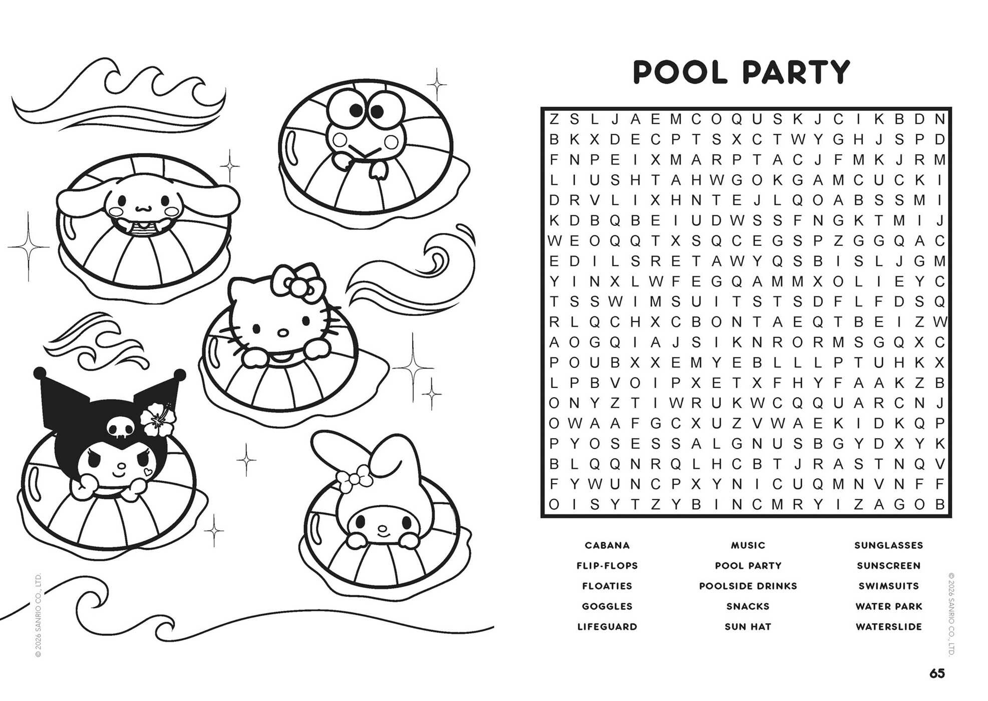 Hello Kitty and Friends Word Search and Coloring Book