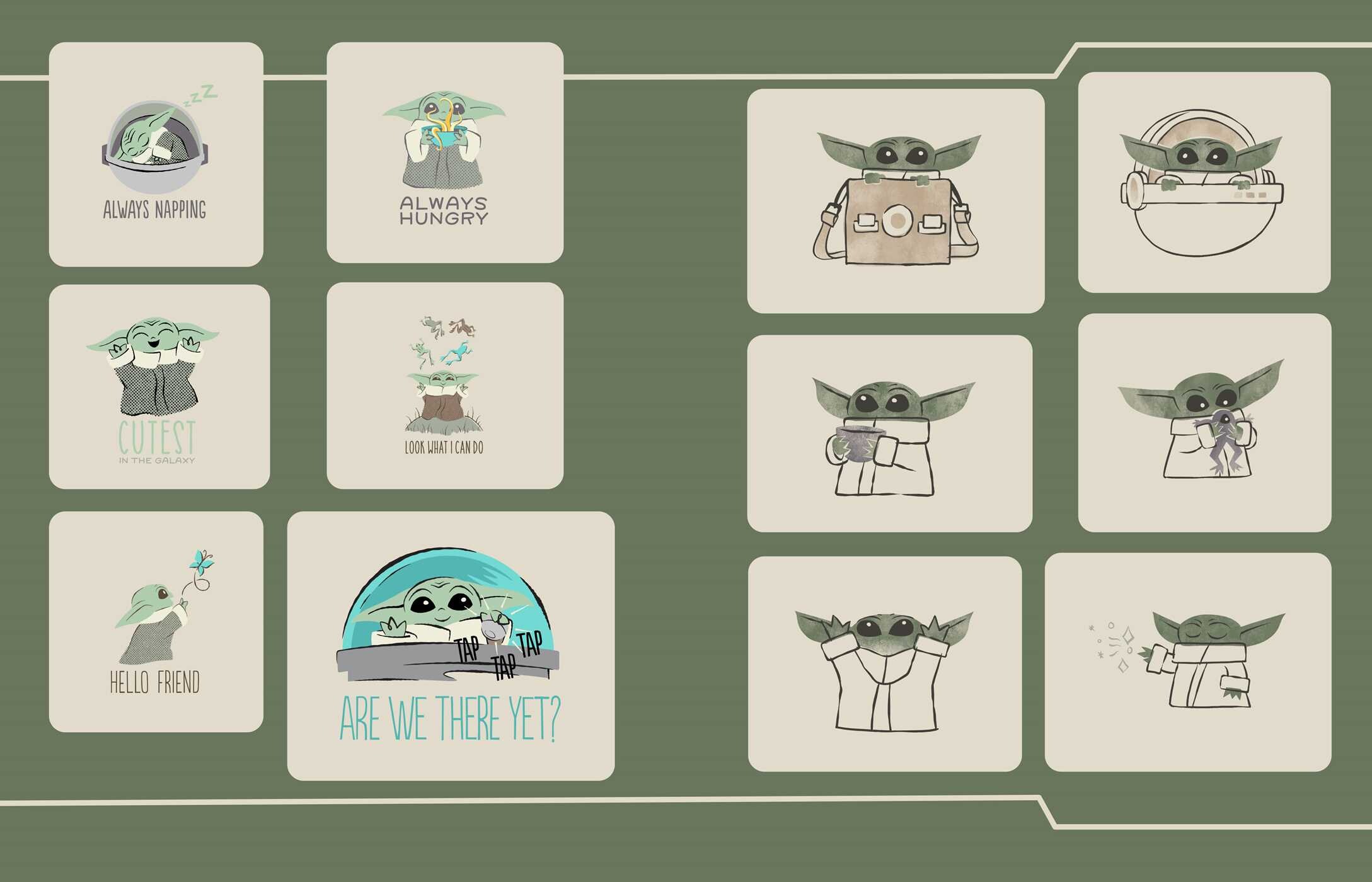 Star Wars Grogu Stickers