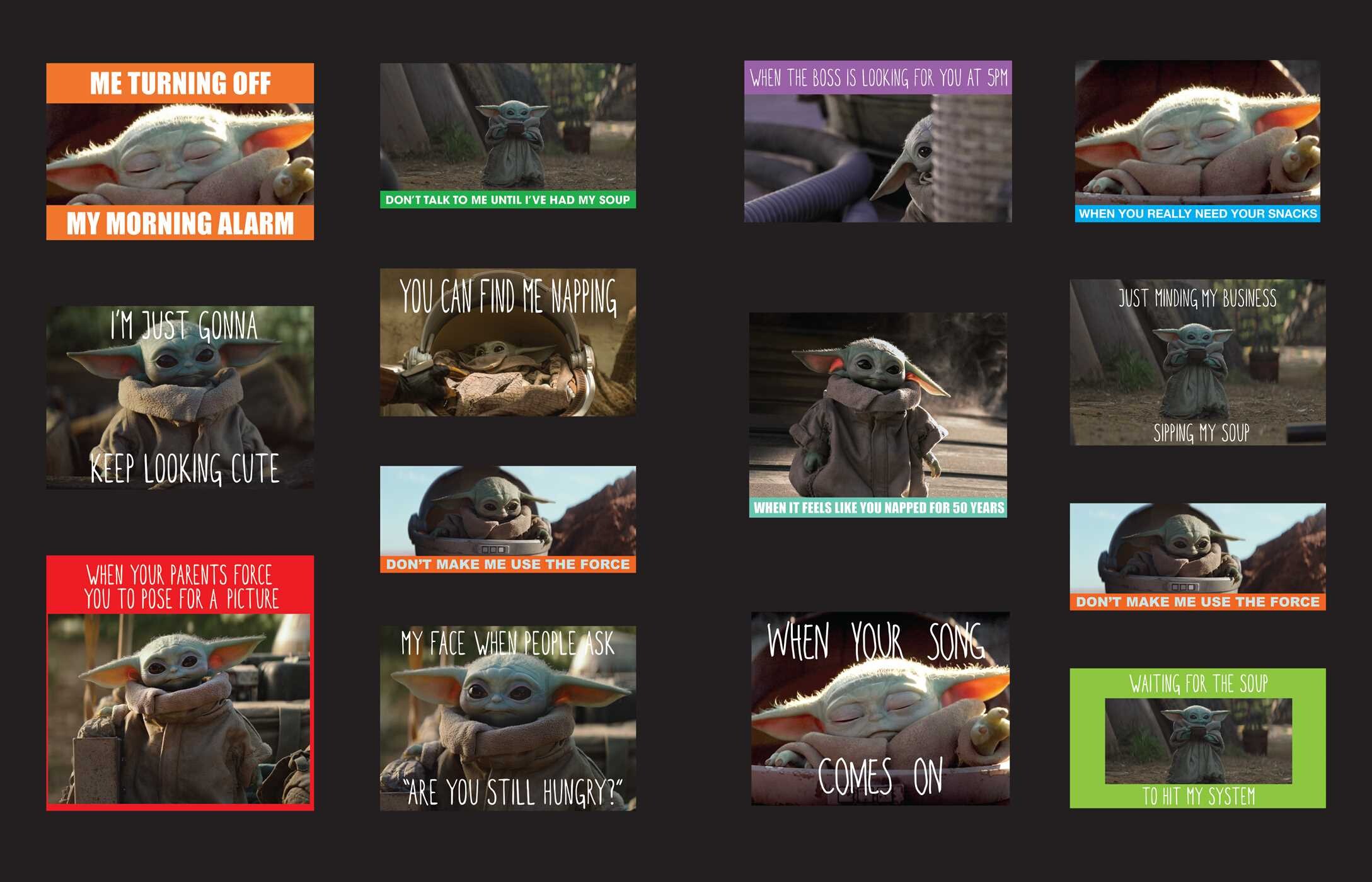 Star Wars Grogu Stickers