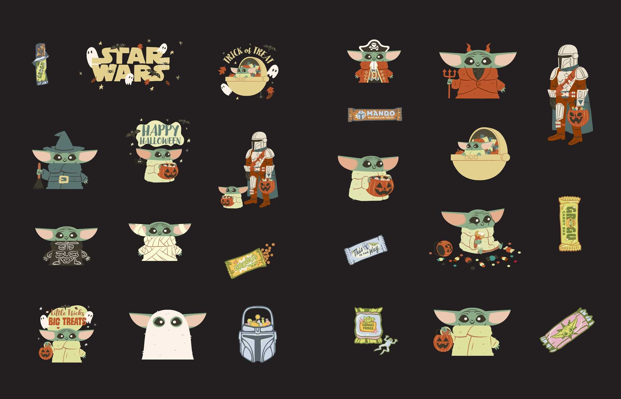 Star Wars Grogu Stickers