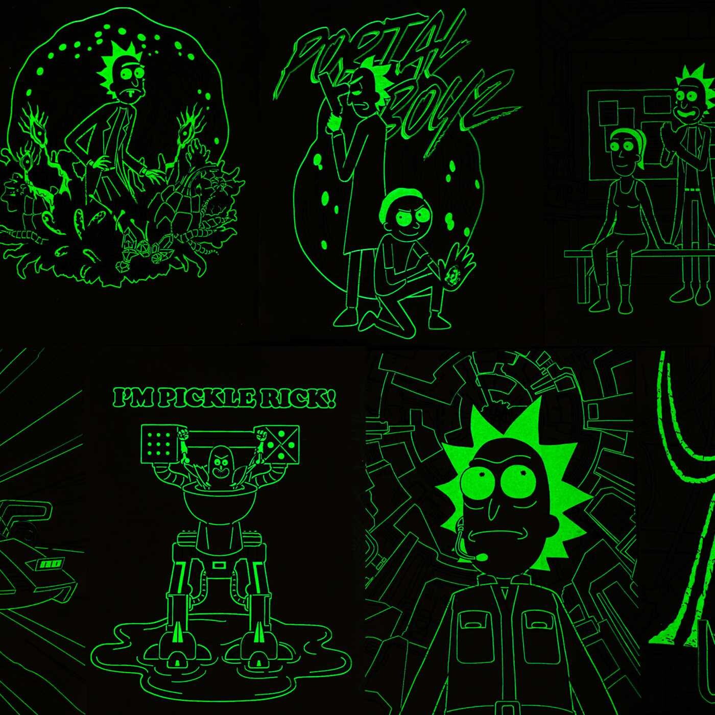 Rick and Morty Glow-in-the-Dark Coloring Book