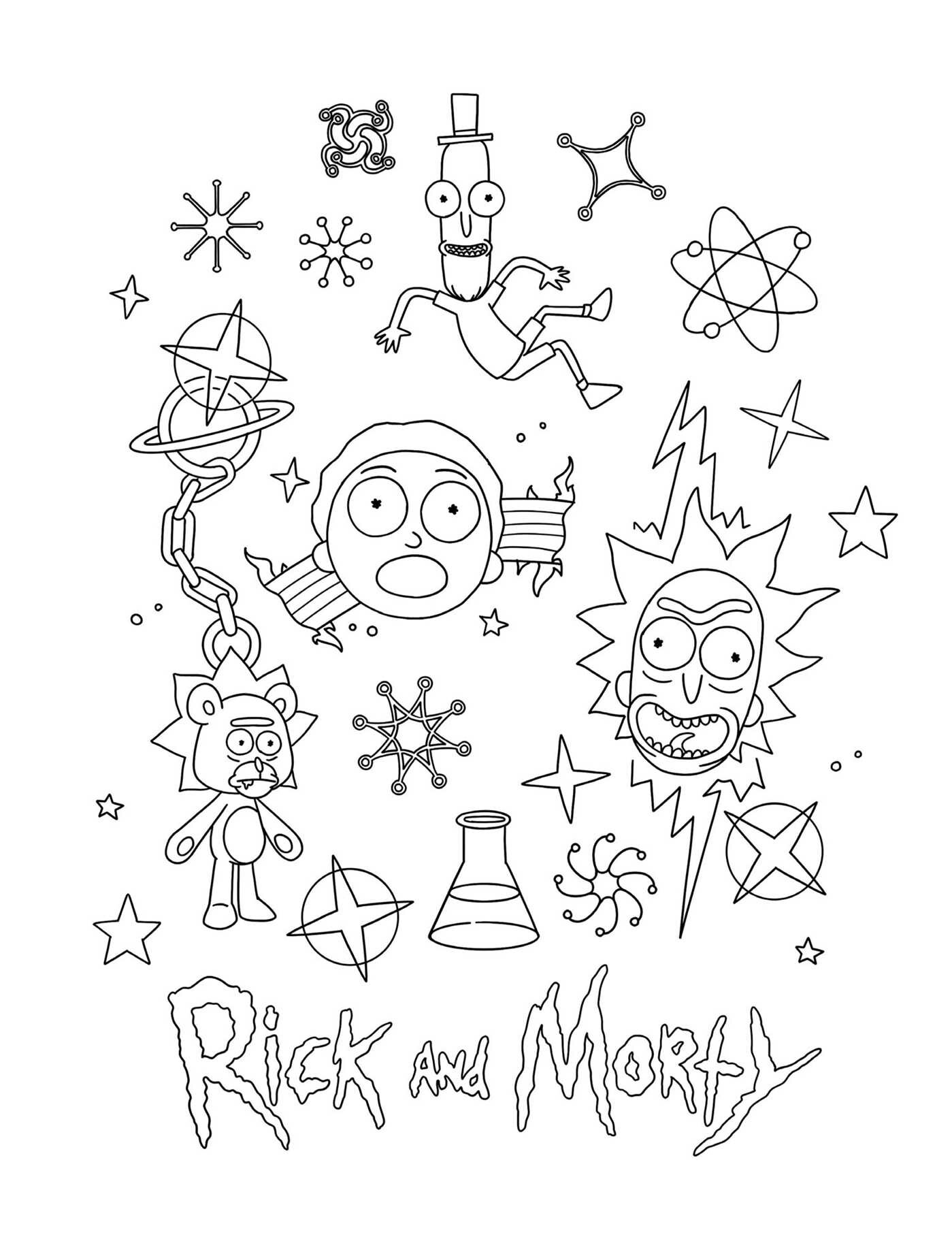 Rick and Morty Glow-in-the-Dark Coloring Book