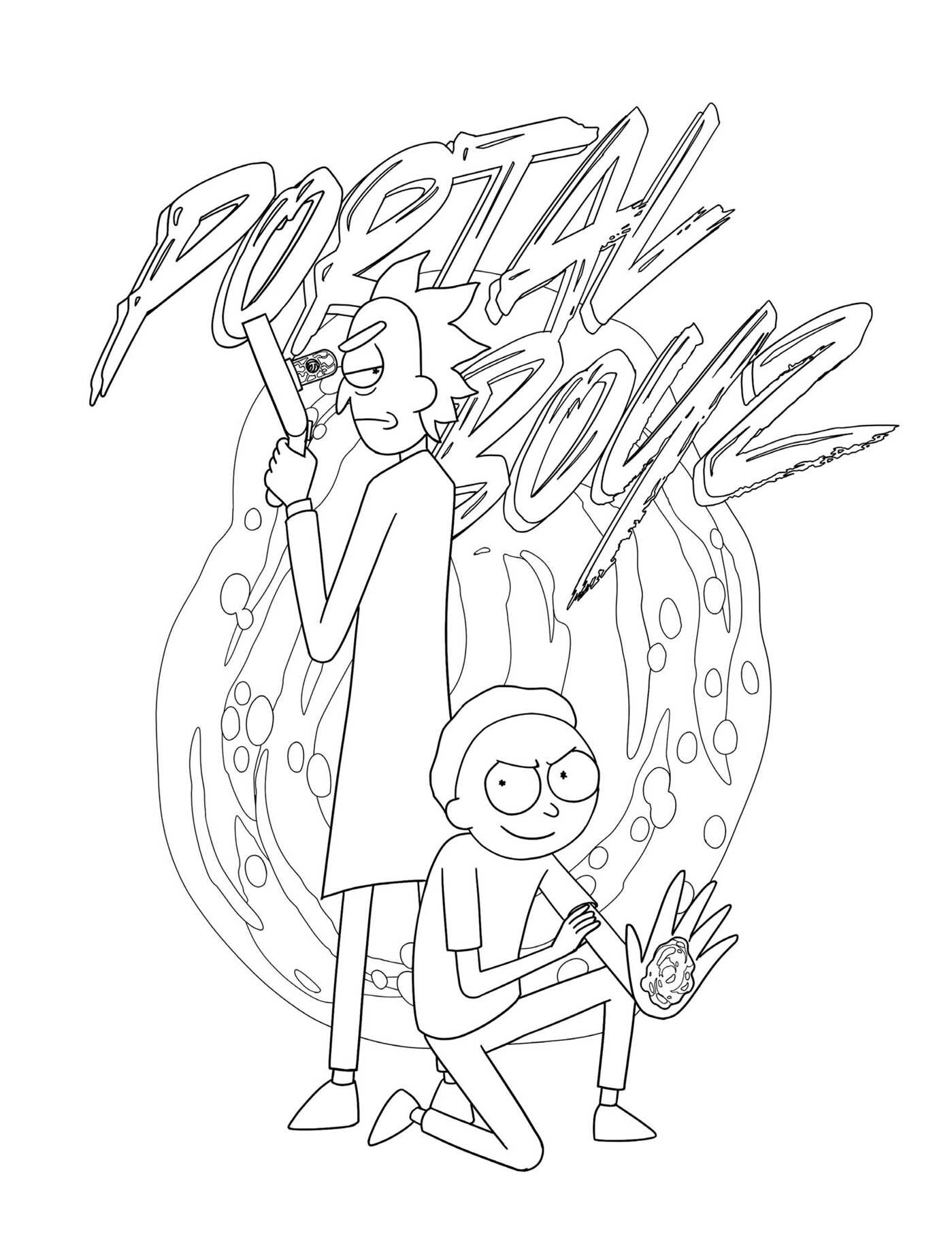 Rick and Morty Glow-in-the-Dark Coloring Book