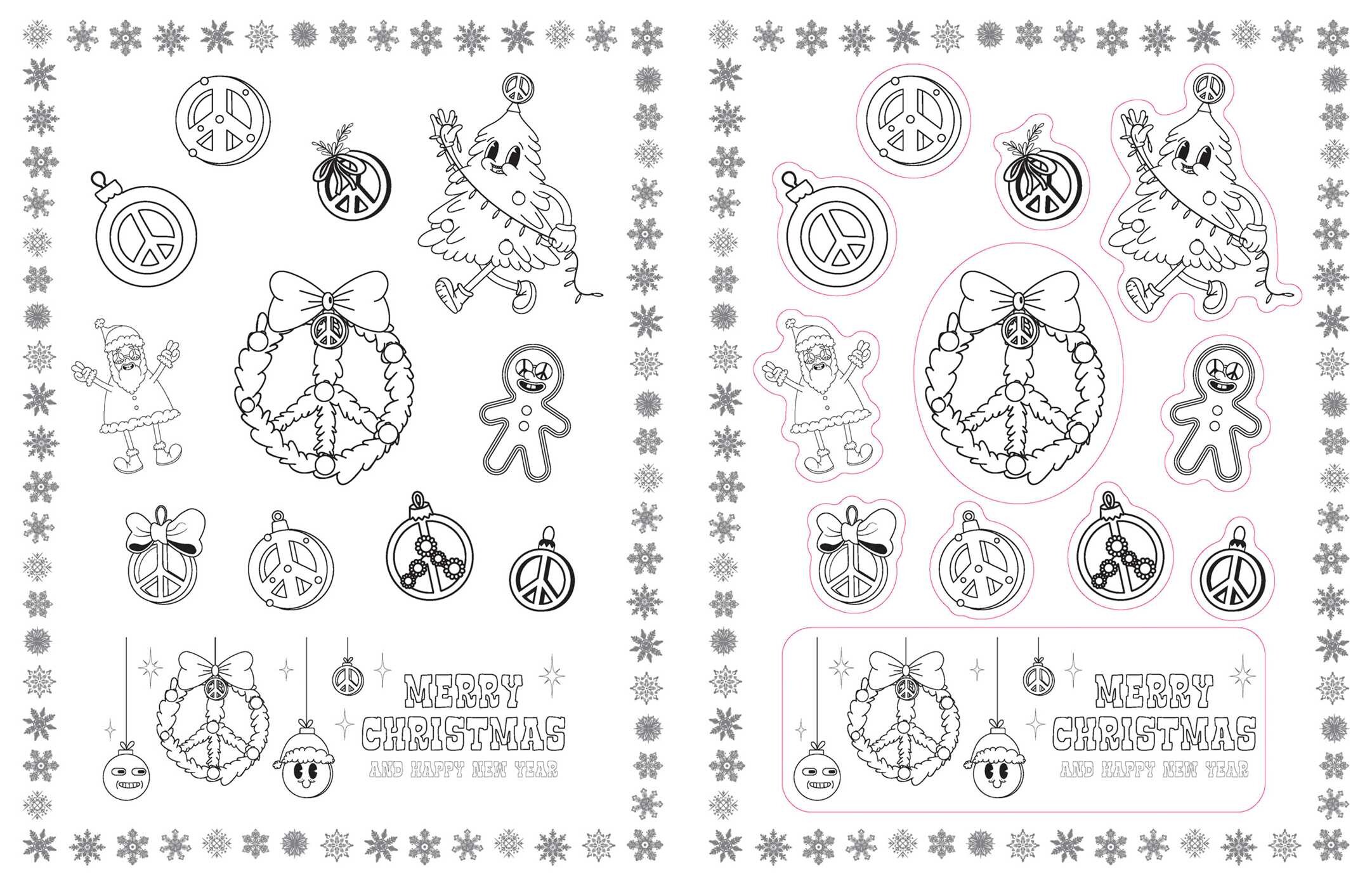 Christmas Vibes Coloring Stickers