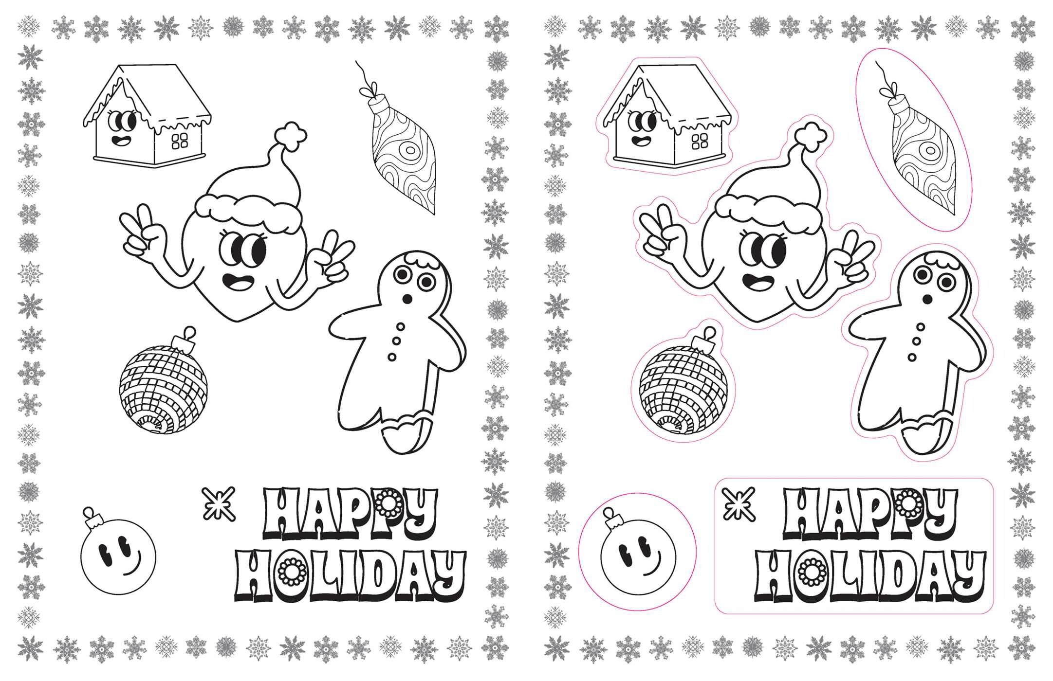 Christmas Vibes Coloring Stickers