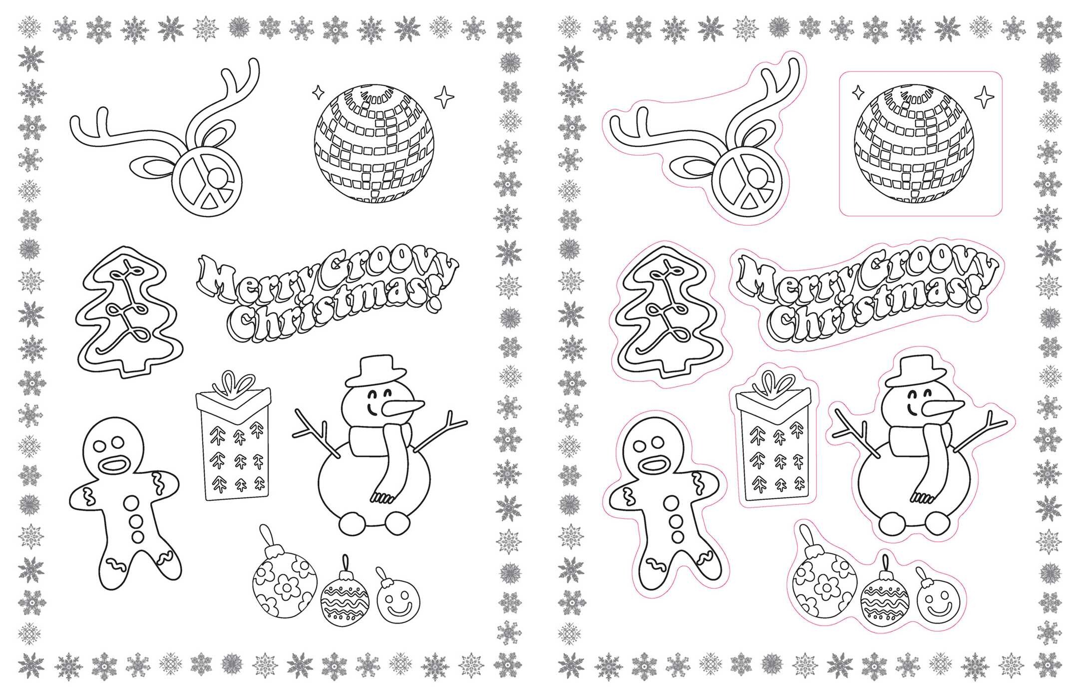 Christmas Vibes Coloring Stickers