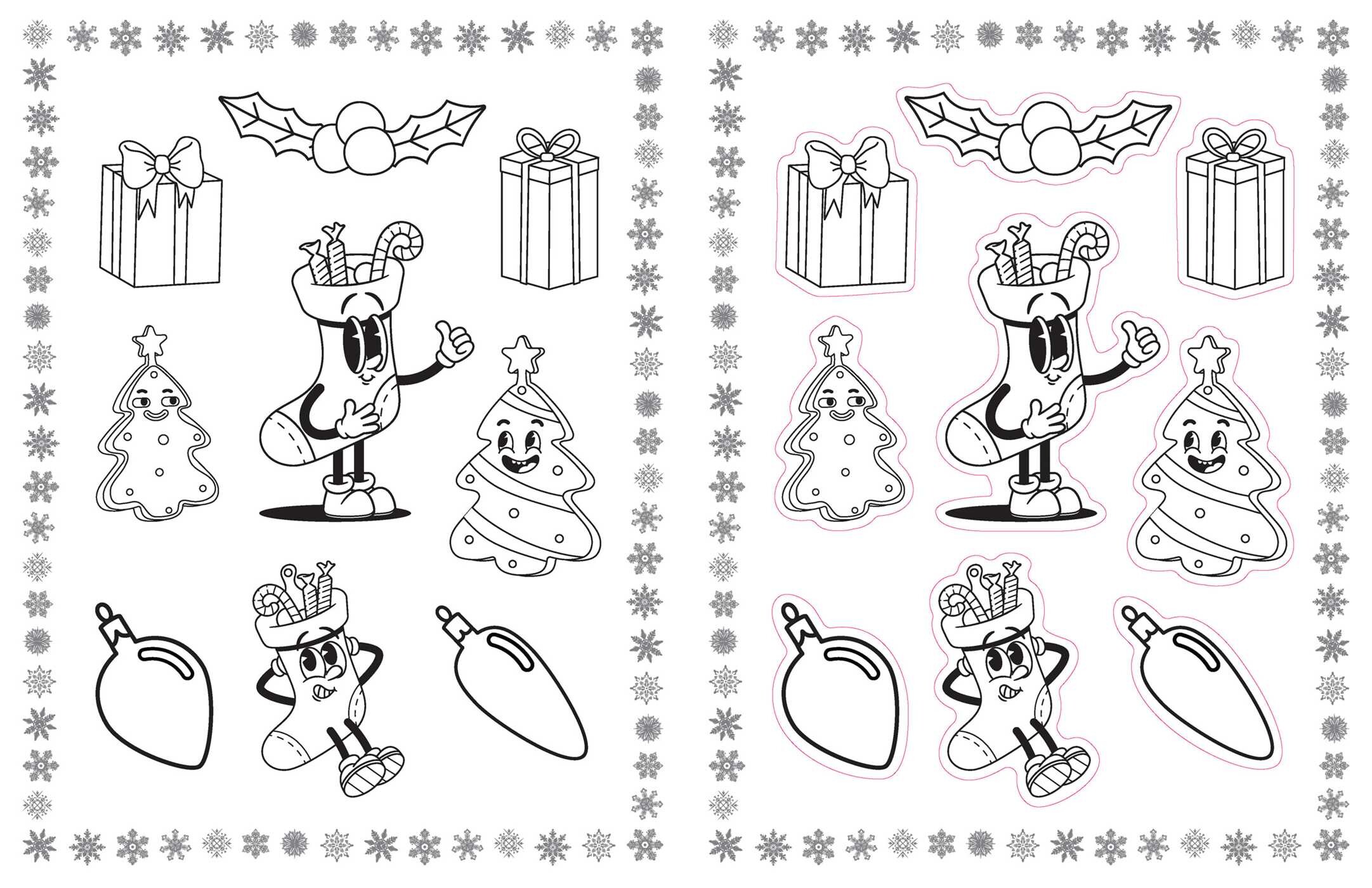 Christmas Vibes Coloring Stickers