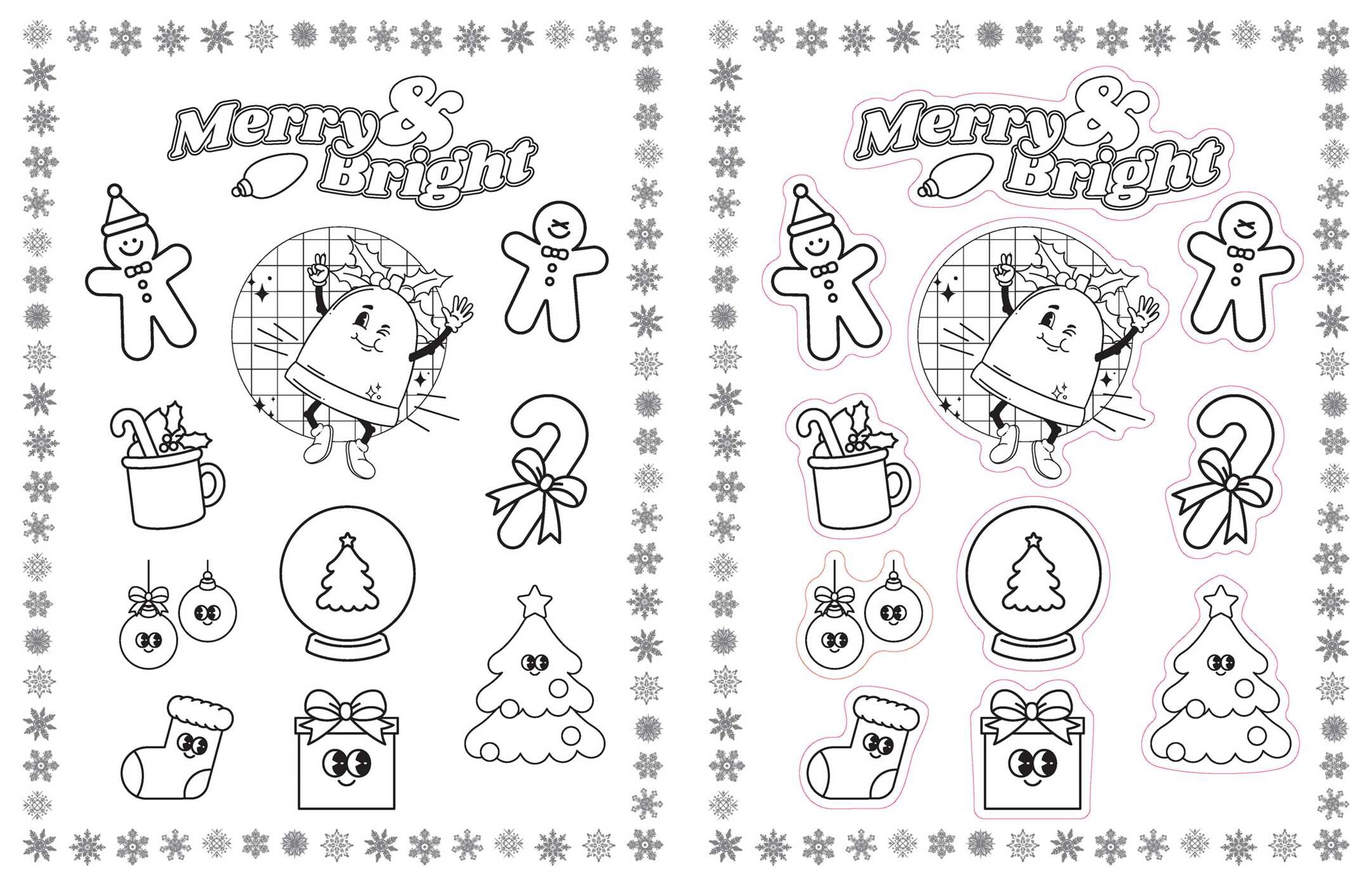 Christmas Vibes Coloring Stickers
