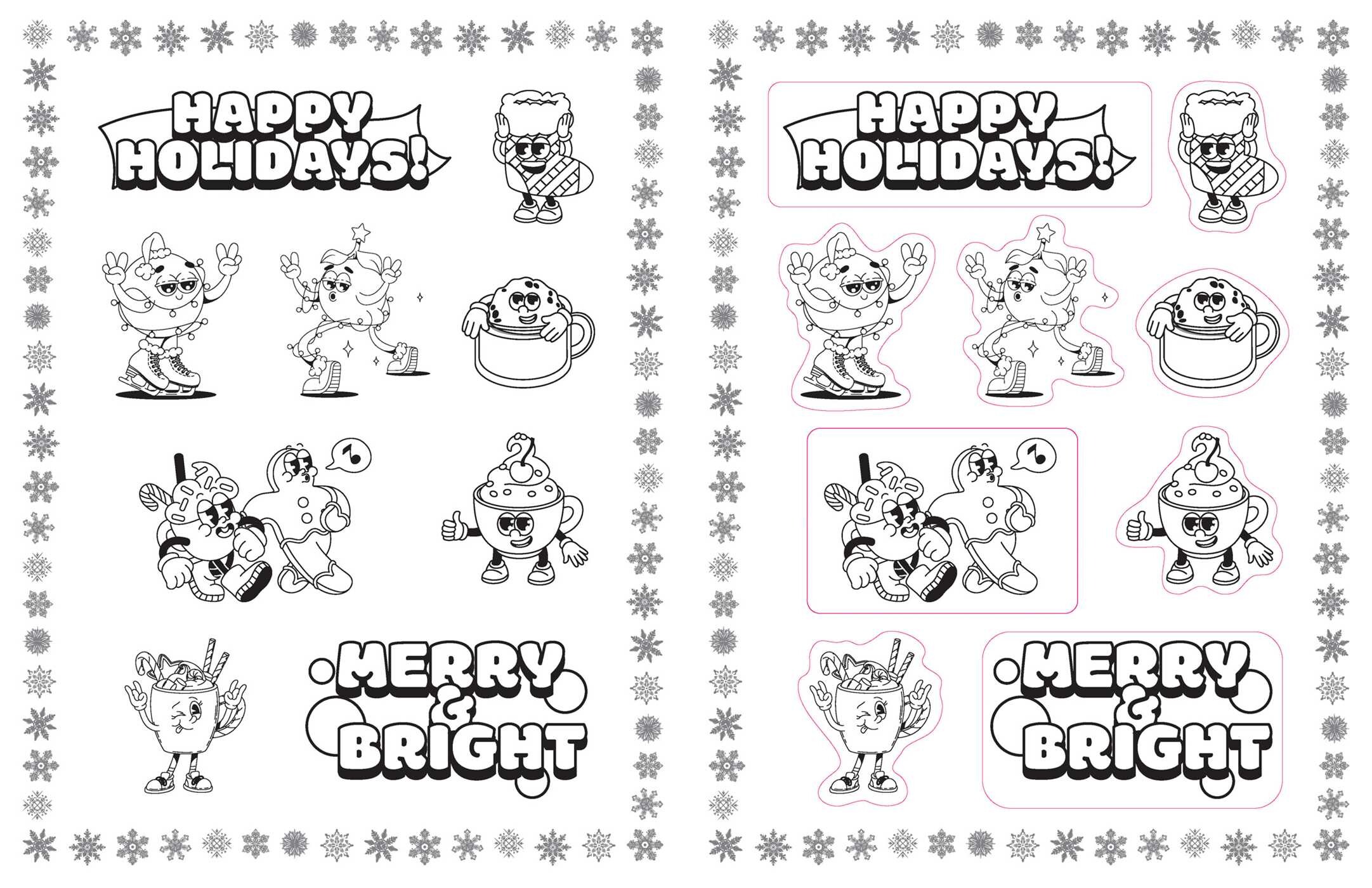 Christmas Vibes Coloring Stickers