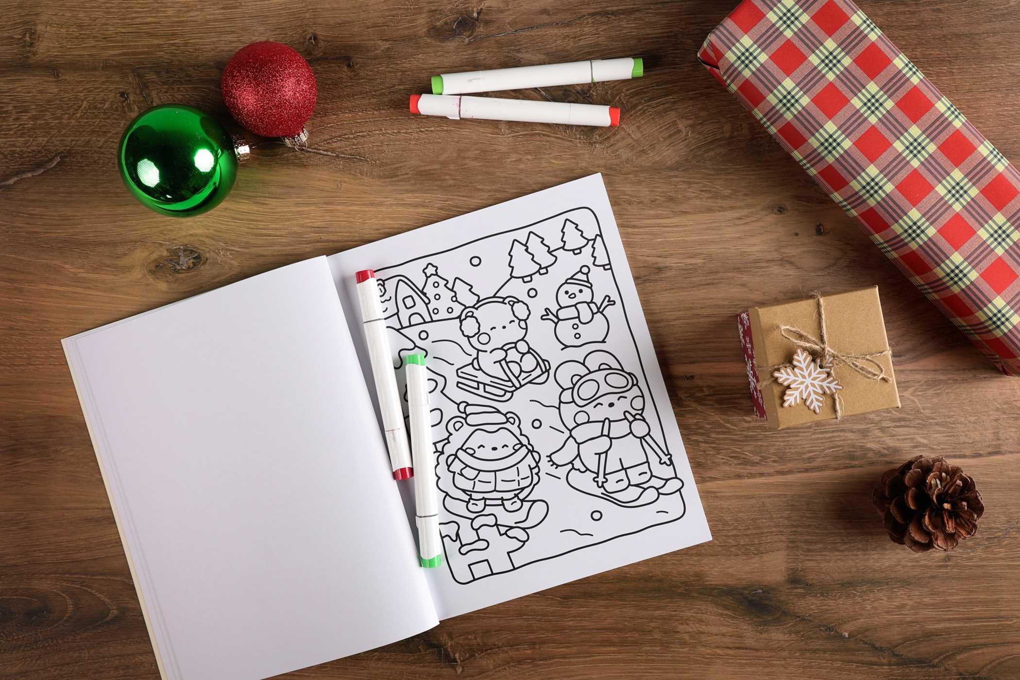 Cozy Christmas Glow-in-the-Dark Coloring