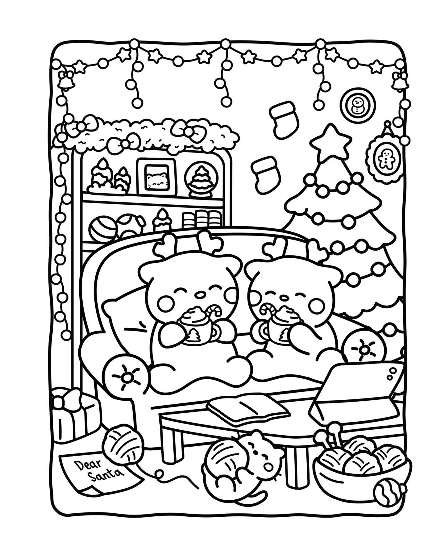 Cozy Christmas Glow-in-the-Dark Coloring