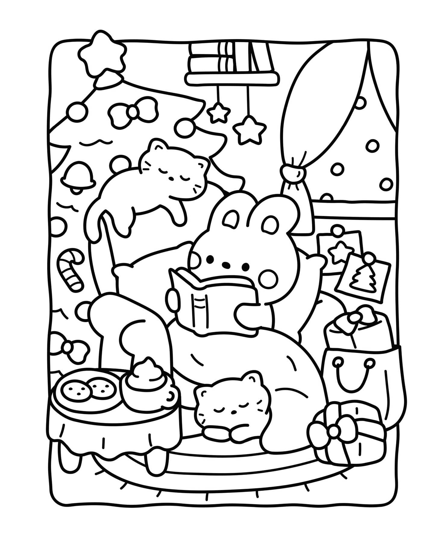 Cozy Christmas Glow-in-the-Dark Coloring