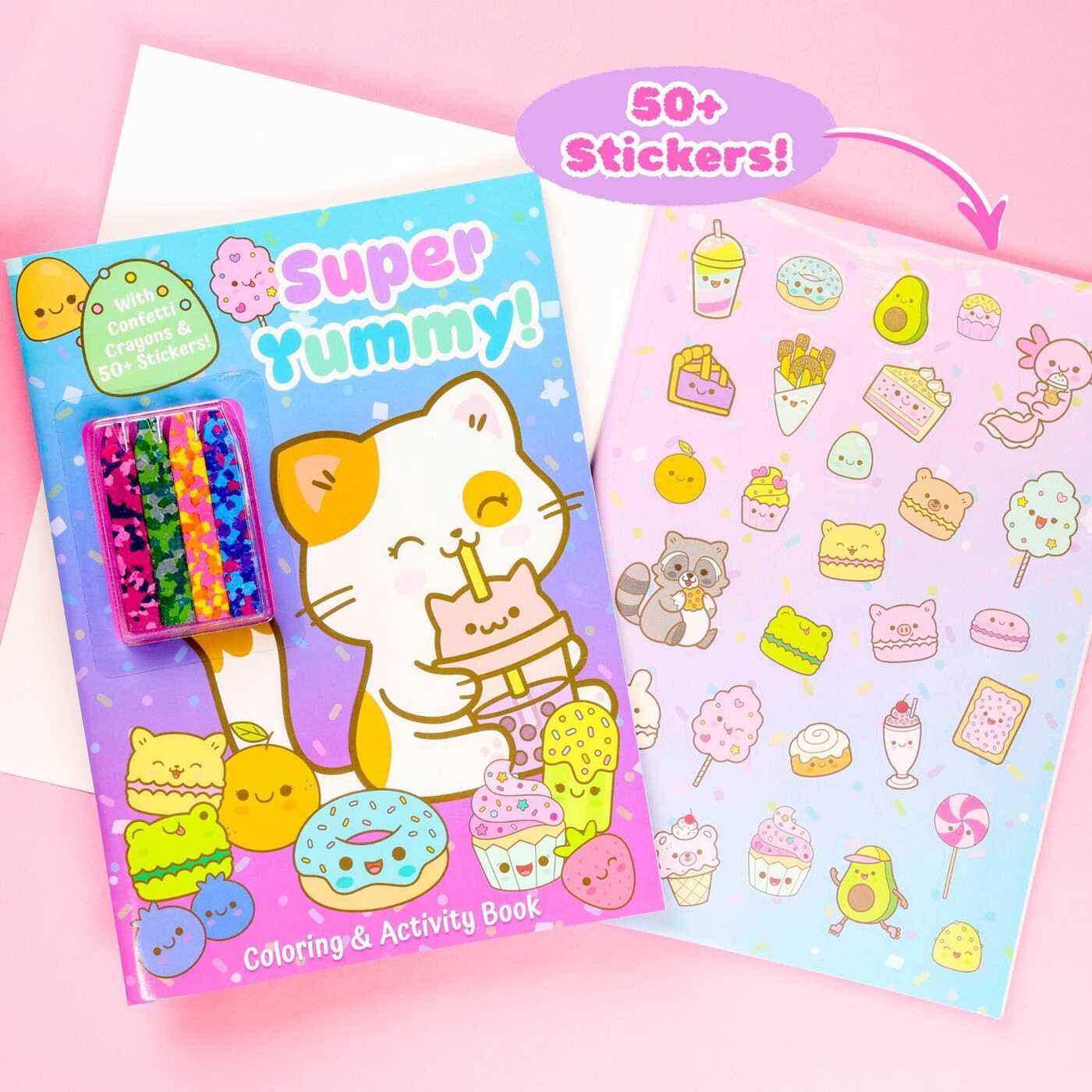 Super Yummy! Coloring & Activity Book with 4 Confetti Crayons and 50+ Stickers