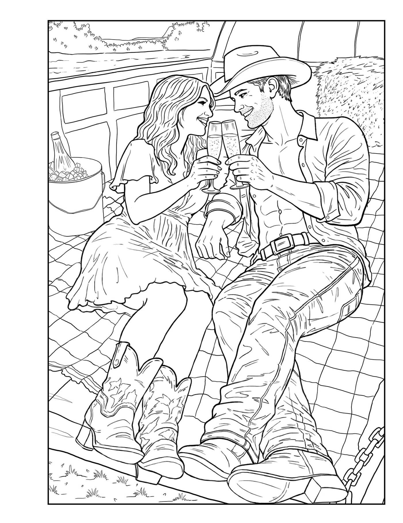Roped in by Love Coloring