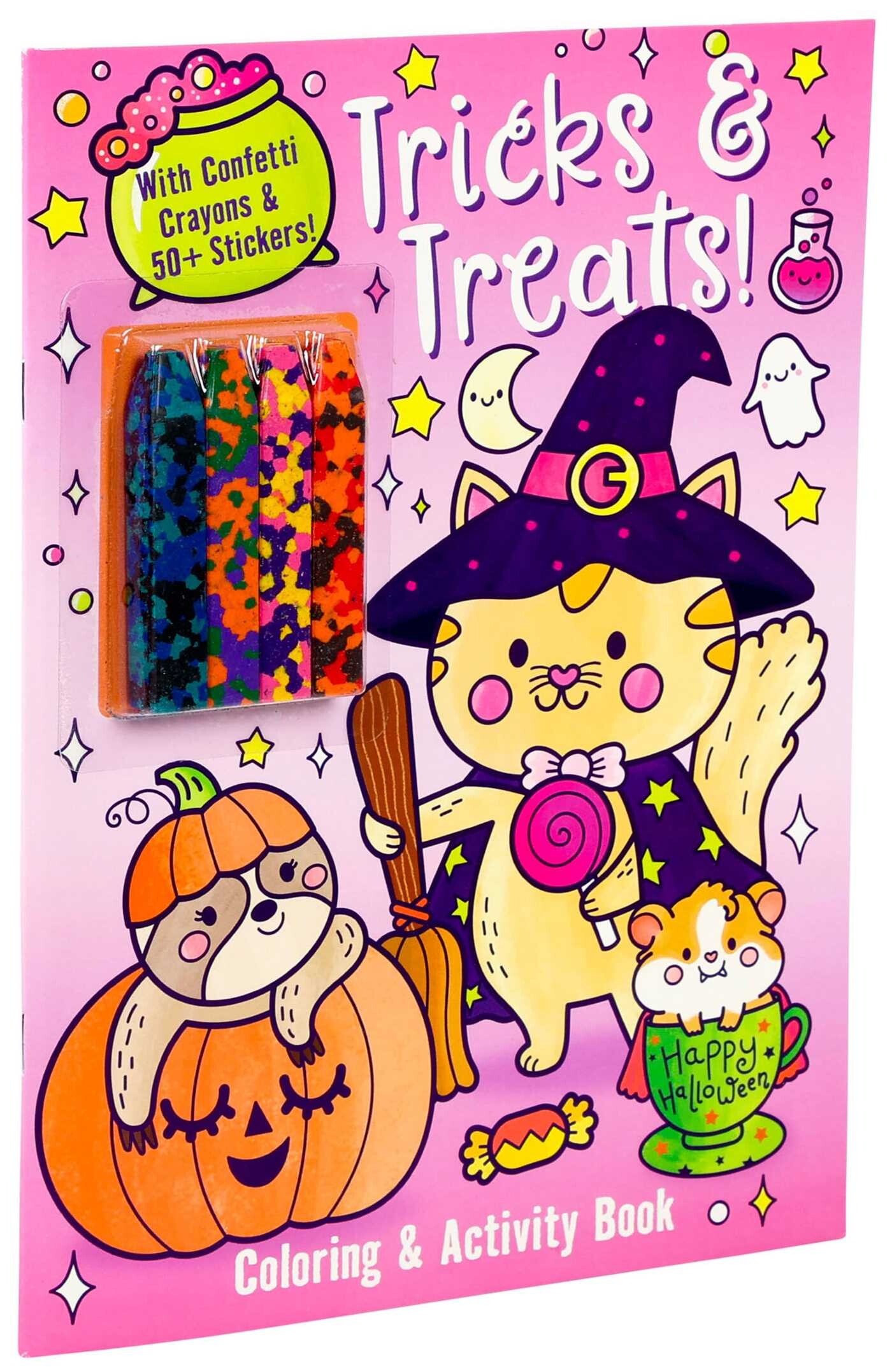 Tricks & Treats! Coloring & Activity Book with Confetti Crayons & 50+ Stickers!