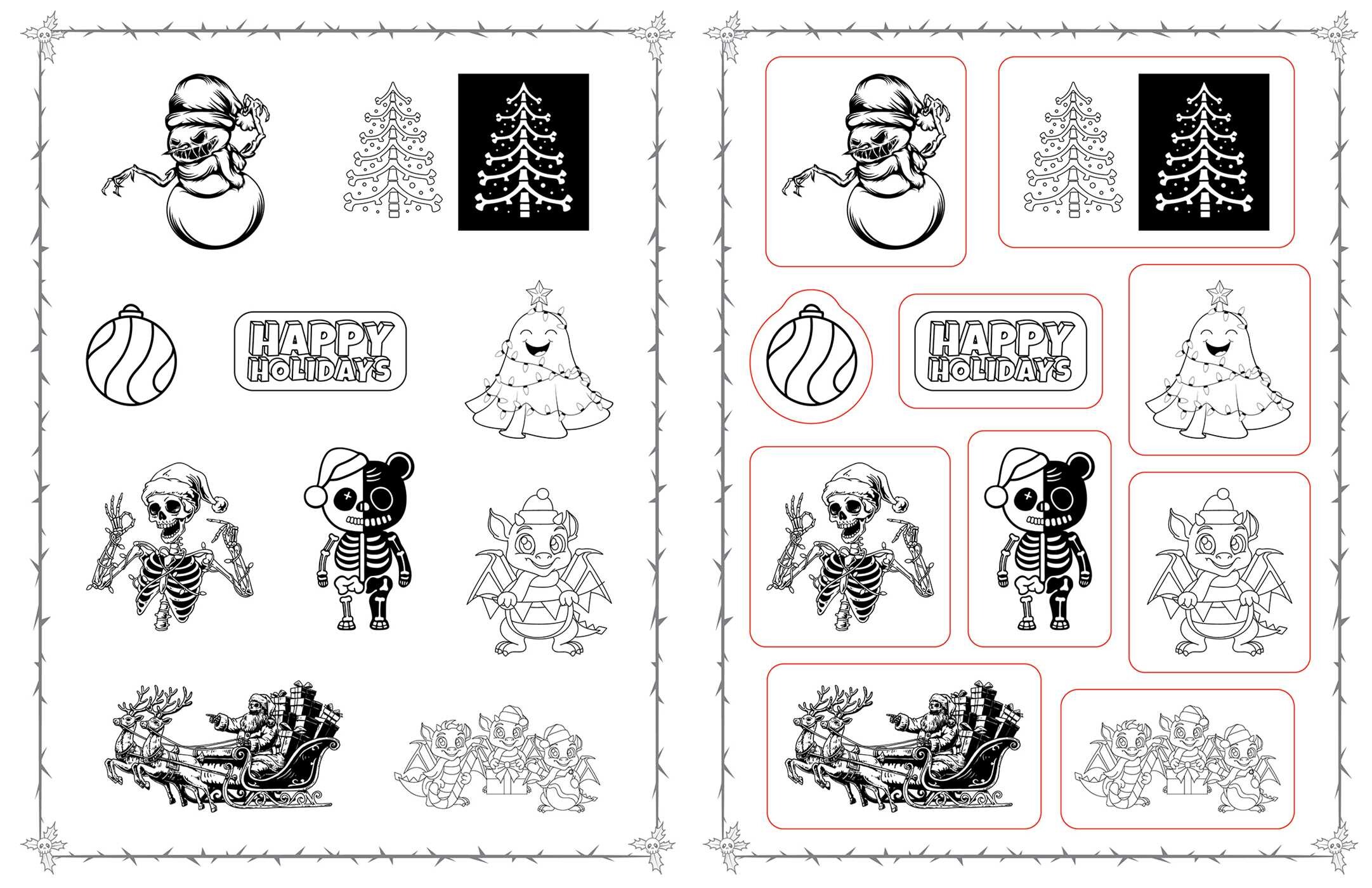 Merry Creepmas Coloring Stickers
