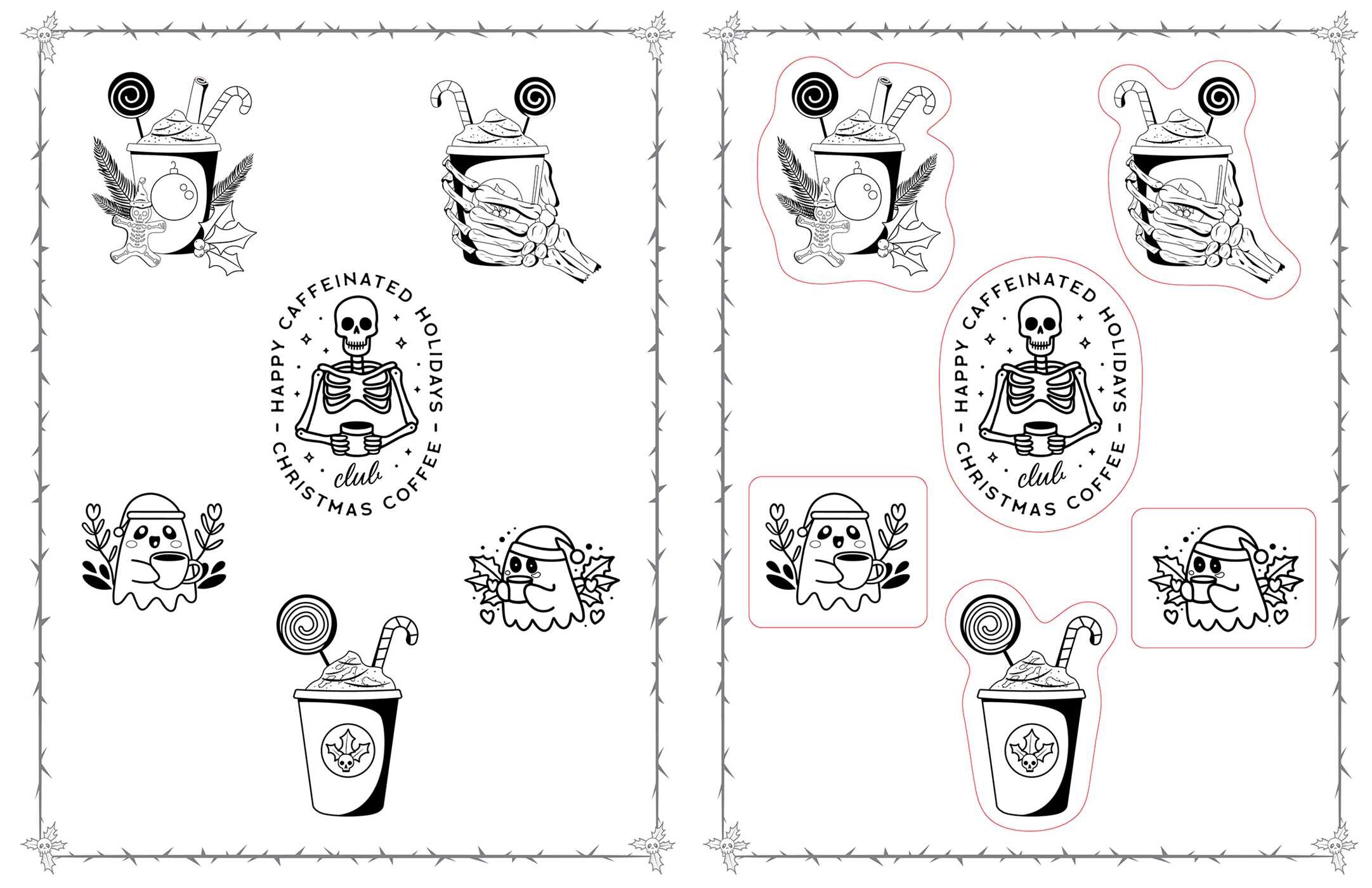 Merry Creepmas Coloring Stickers