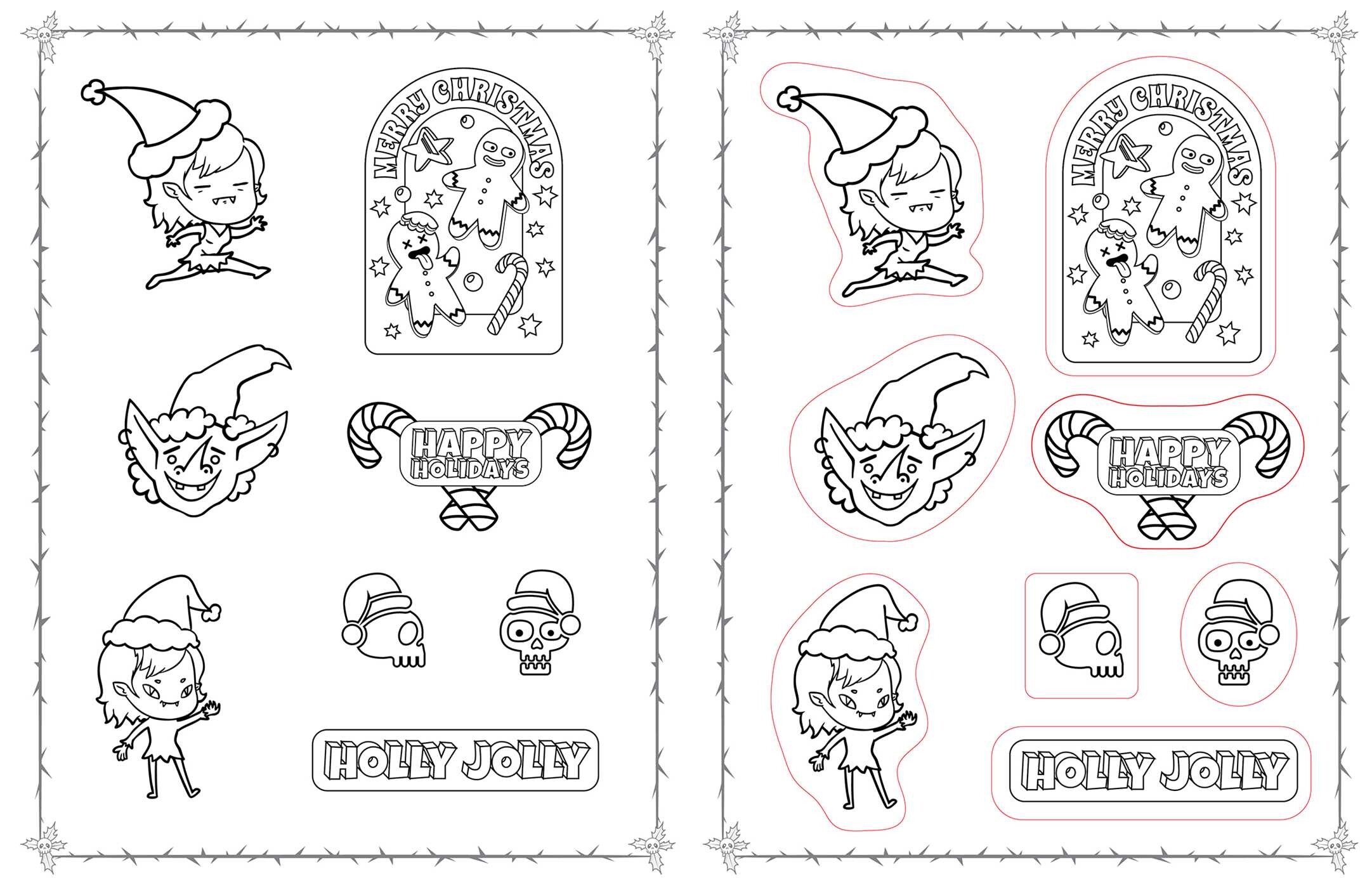 Merry Creepmas Coloring Stickers