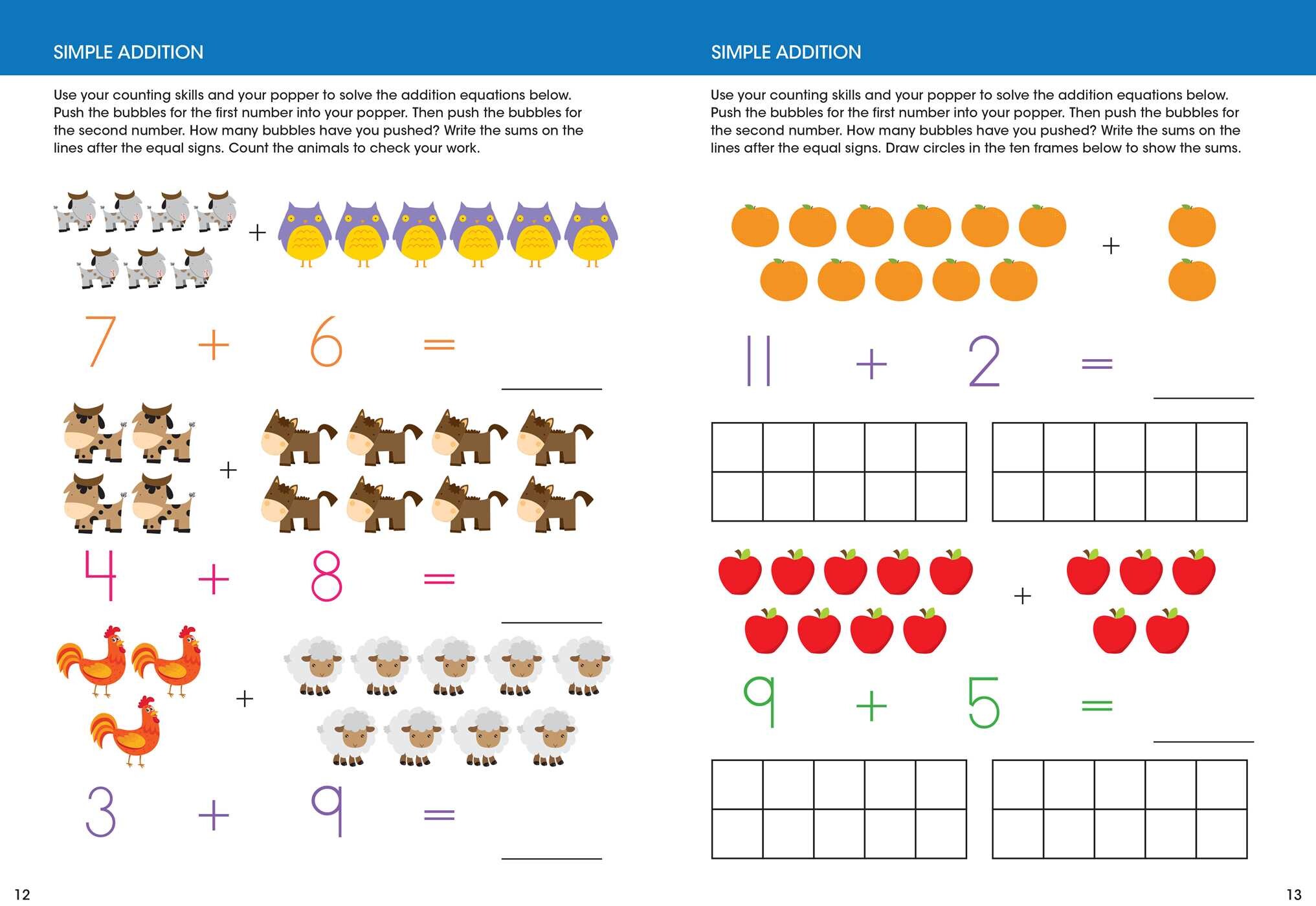 Ready to Learn: Super Skills Math Workbook with Ten-Frame Popper