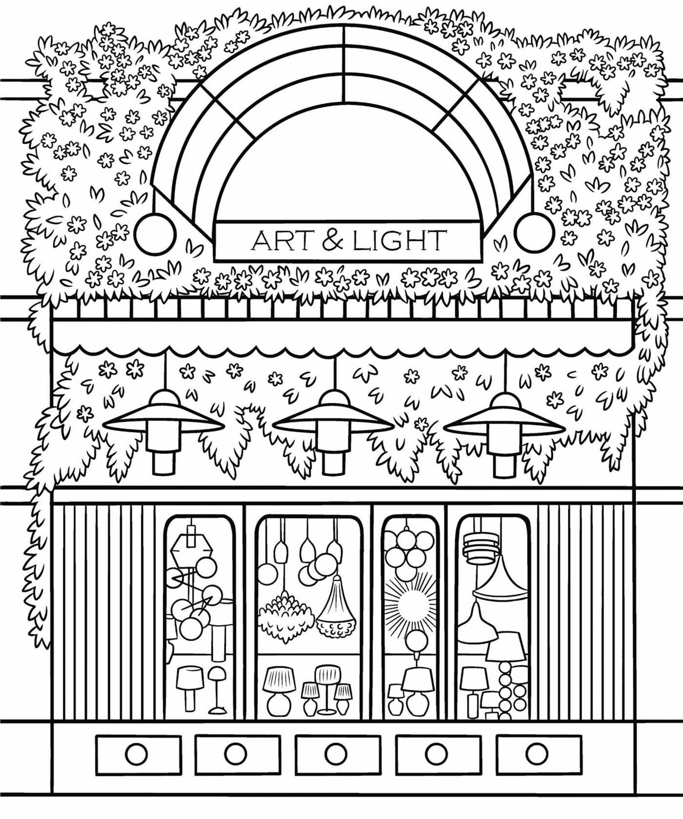 Cozy Boutiques Coloring Book