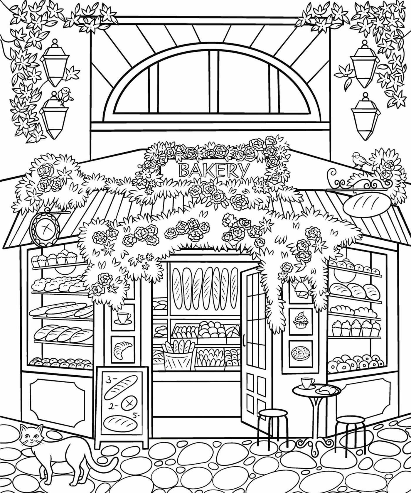 Cozy Boutiques Coloring Book