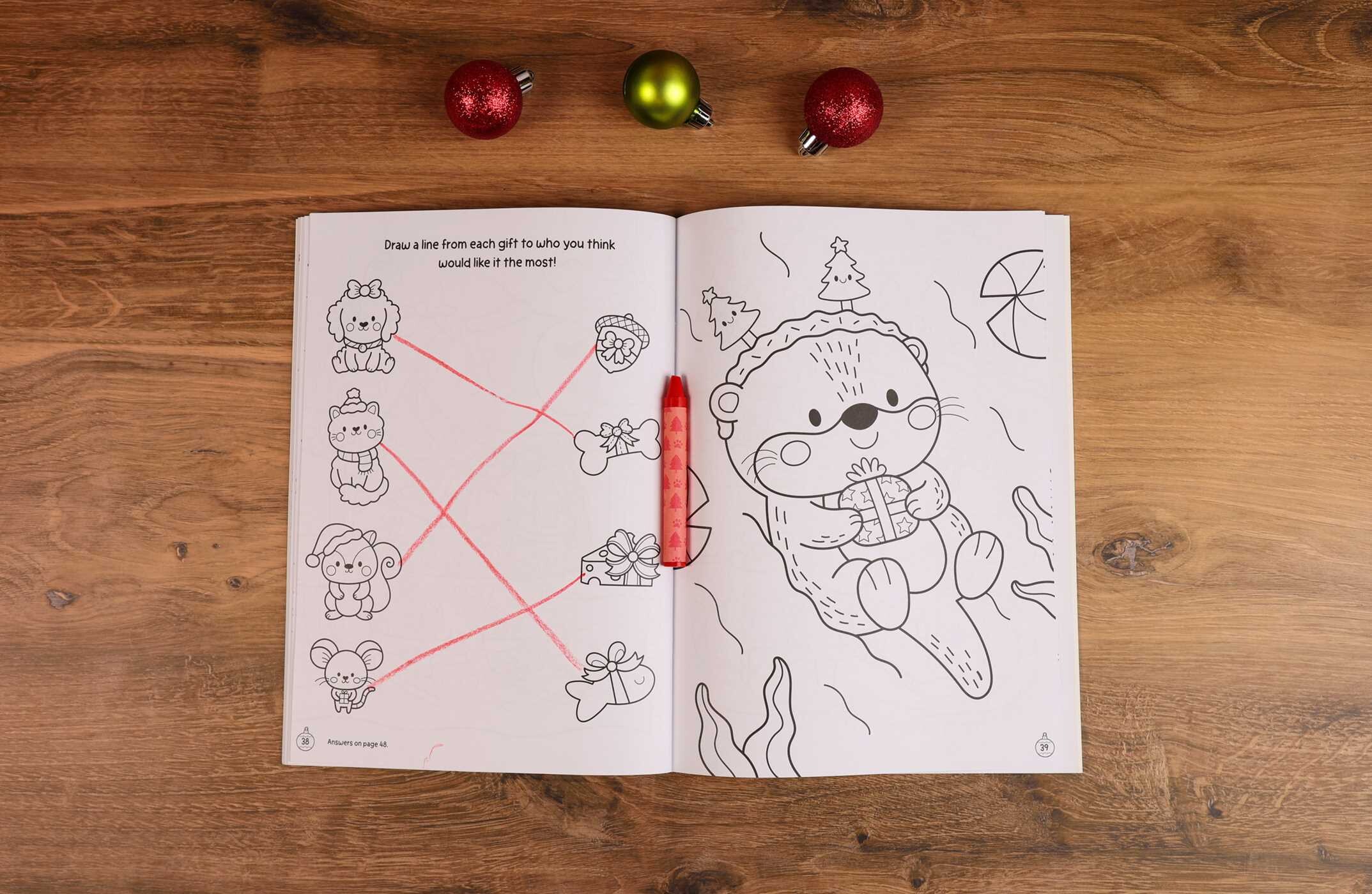 Purr-fect Christmas Coloring & Activity Book with 60+ Stickers and Glitter Crayons - Christmas Coloring Book for Creative Kids Ages 3-5