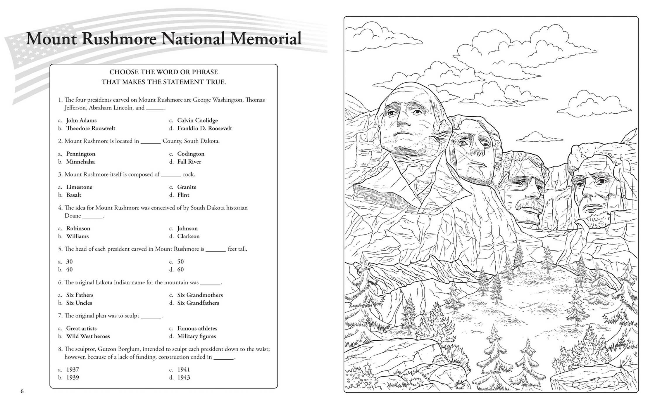 Celebrating America Word Search and Coloring