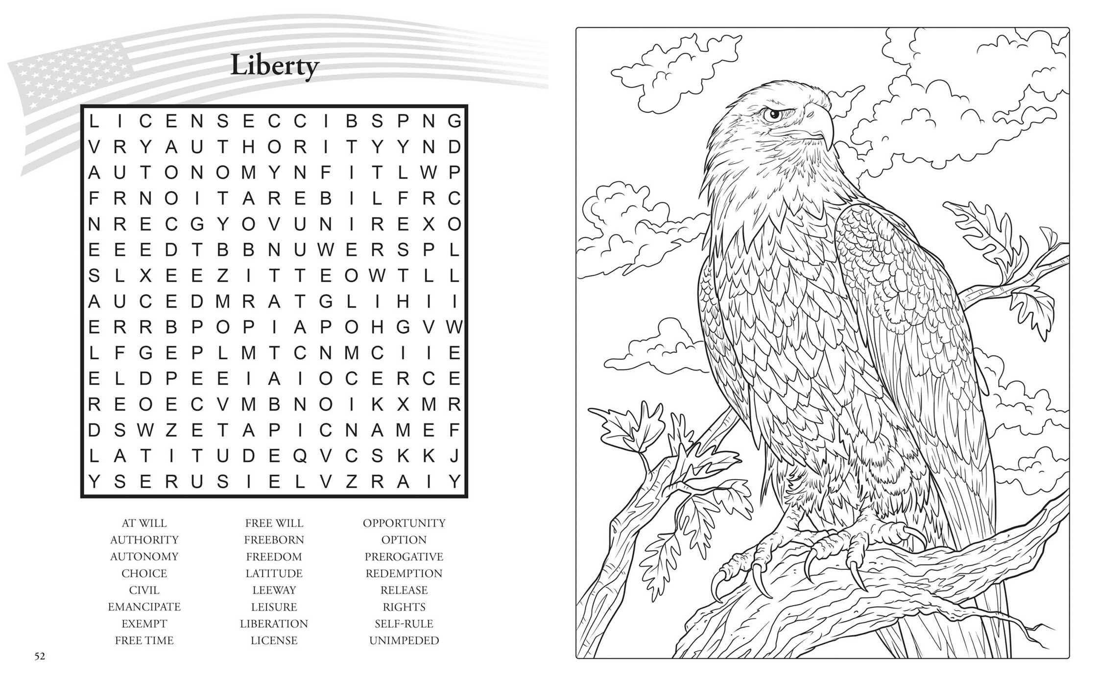 Celebrating America Word Search and Coloring