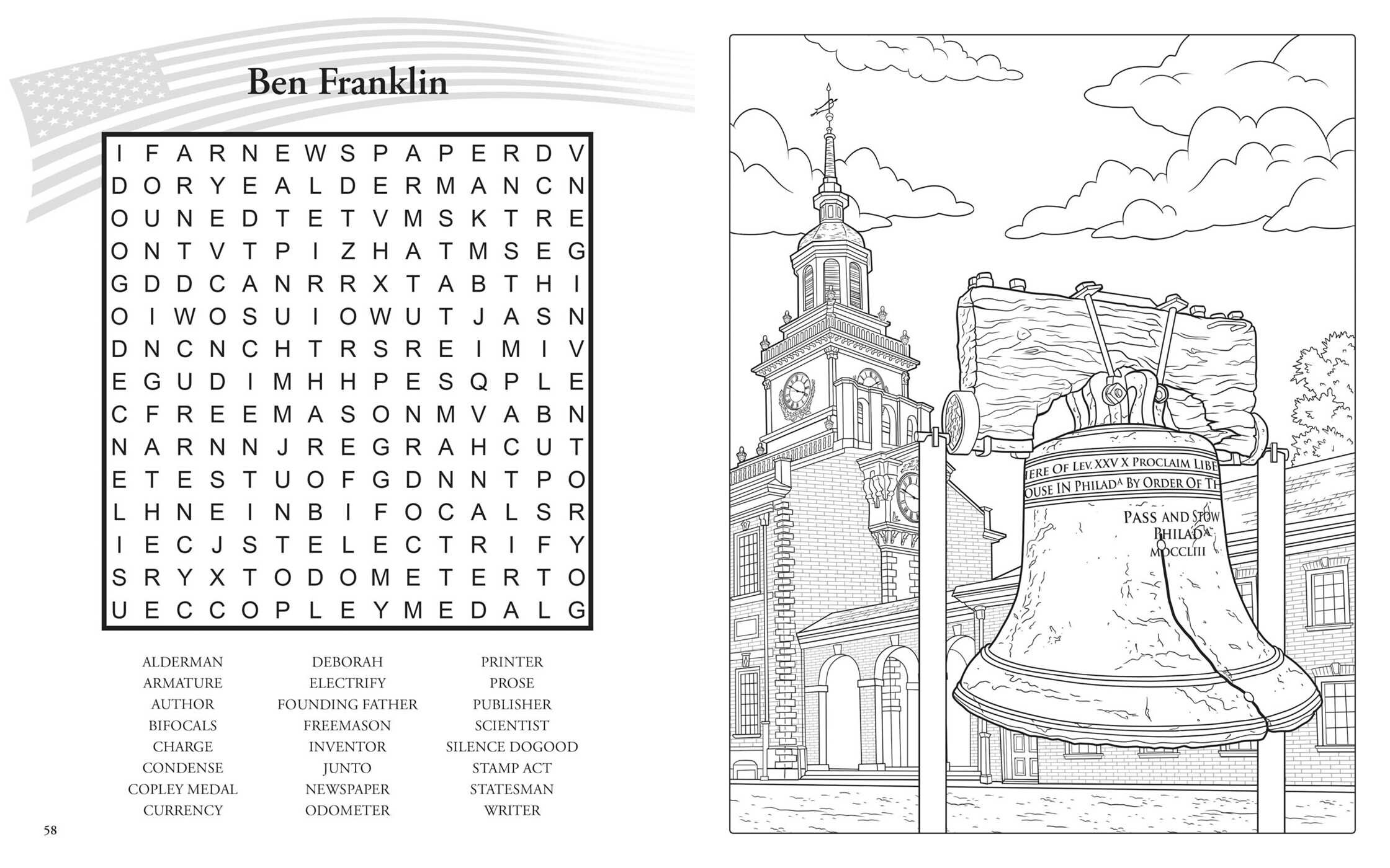 Celebrating America Word Search and Coloring