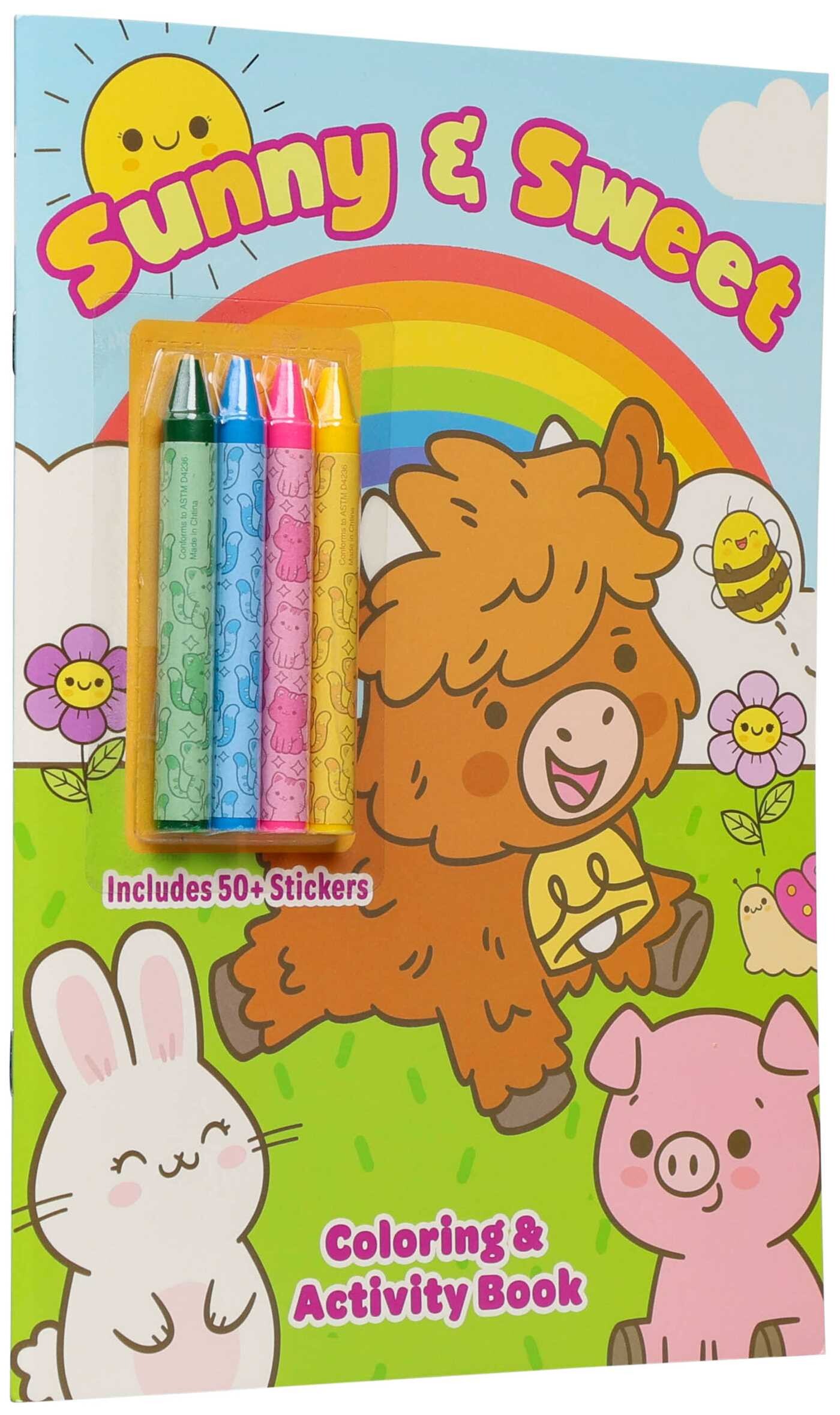 Sunny & Sweet: Coloring & Activity with Crayons and 50+ Stickers