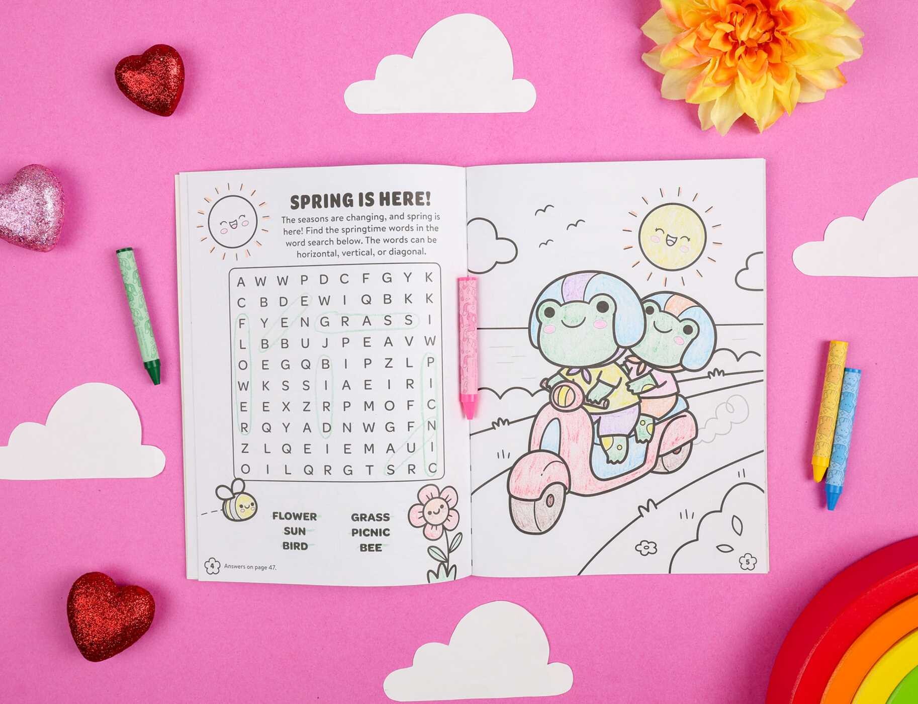 Sunny & Sweet: Coloring & Activity with Crayons and 50+ Stickers