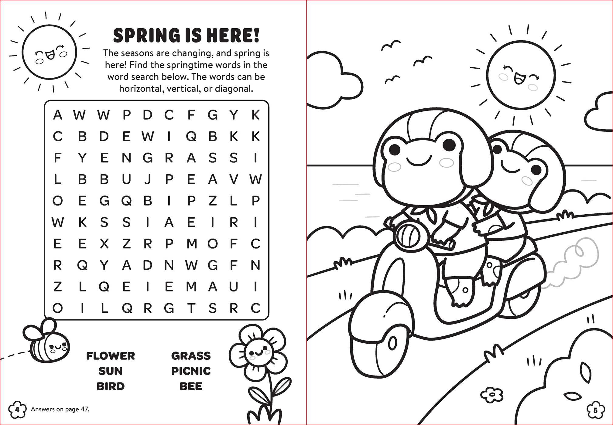 Sunny & Sweet: Coloring & Activity with Crayons and 50+ Stickers