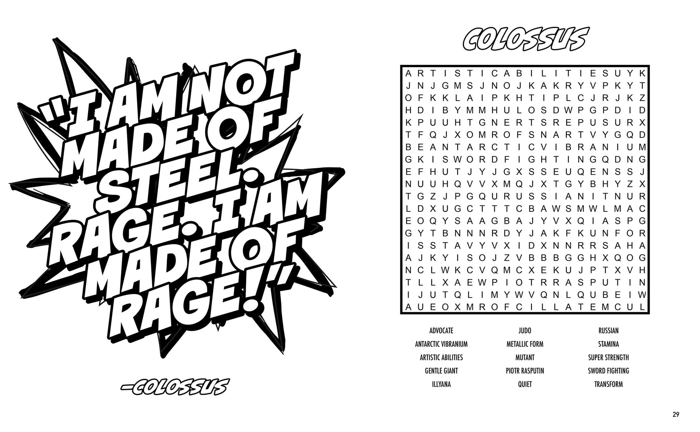 Marvel Word Search, Quips, Quotes and Coloring Book