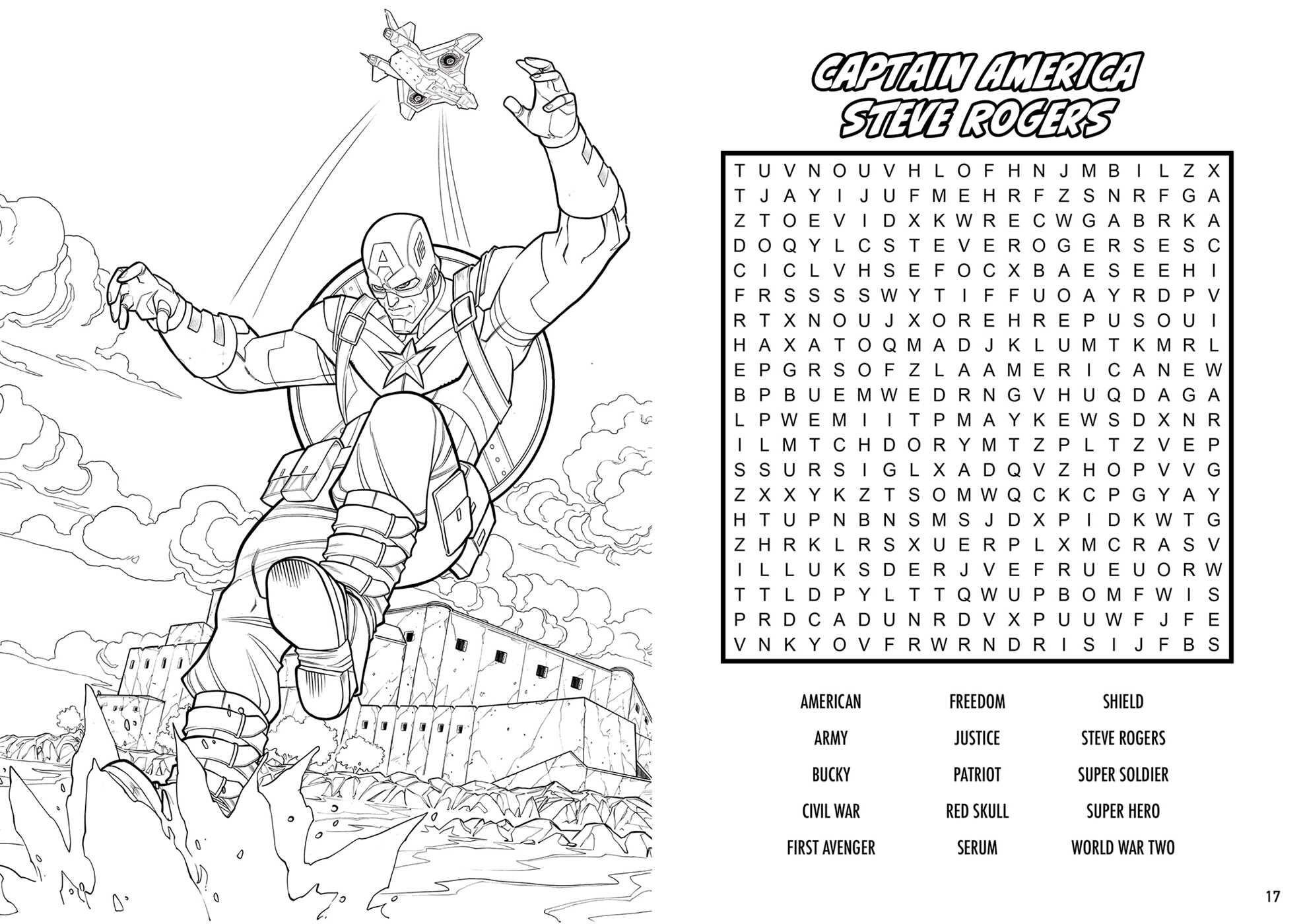Marvel Word Search and Coloring Book