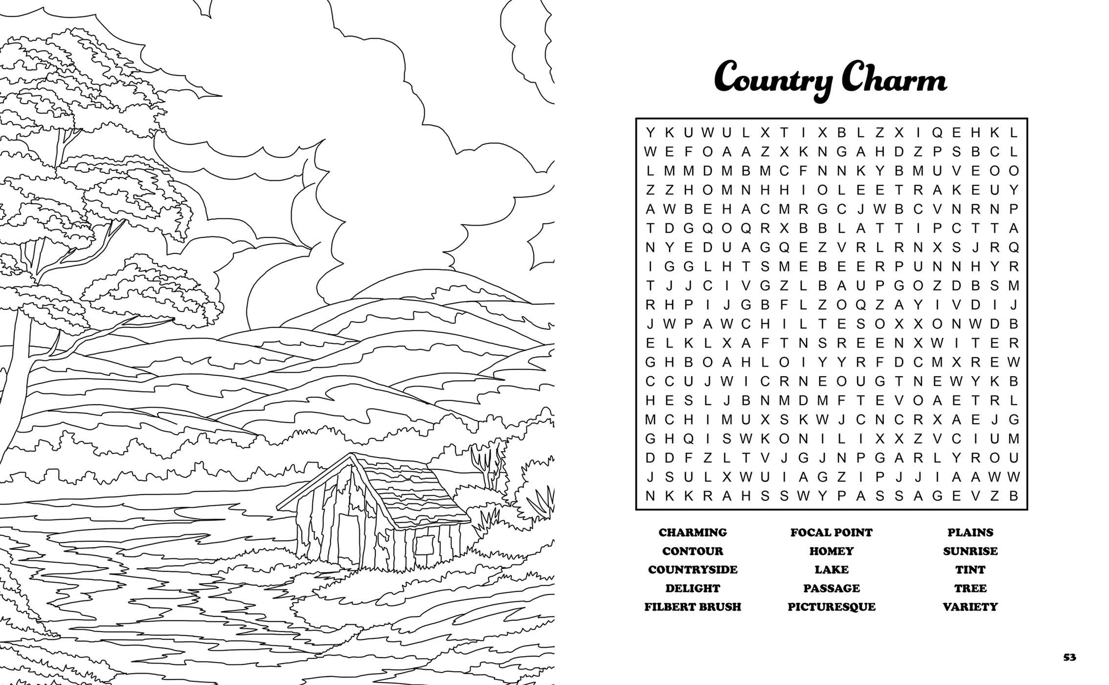 Bob Ross Happy Little Word Search, Quips, Quotes and Coloring Book