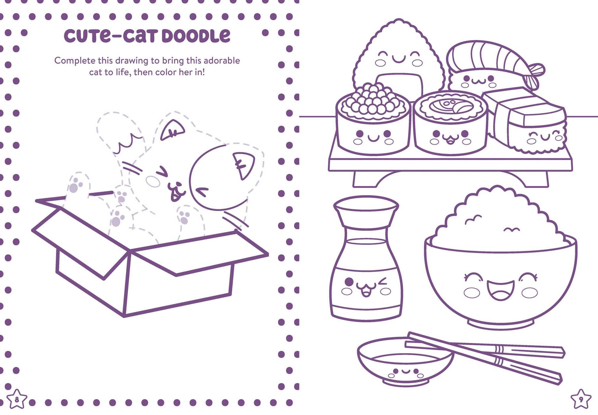 Kawaii Cuties: Coloring Book with Confetti Crayons and Stickers